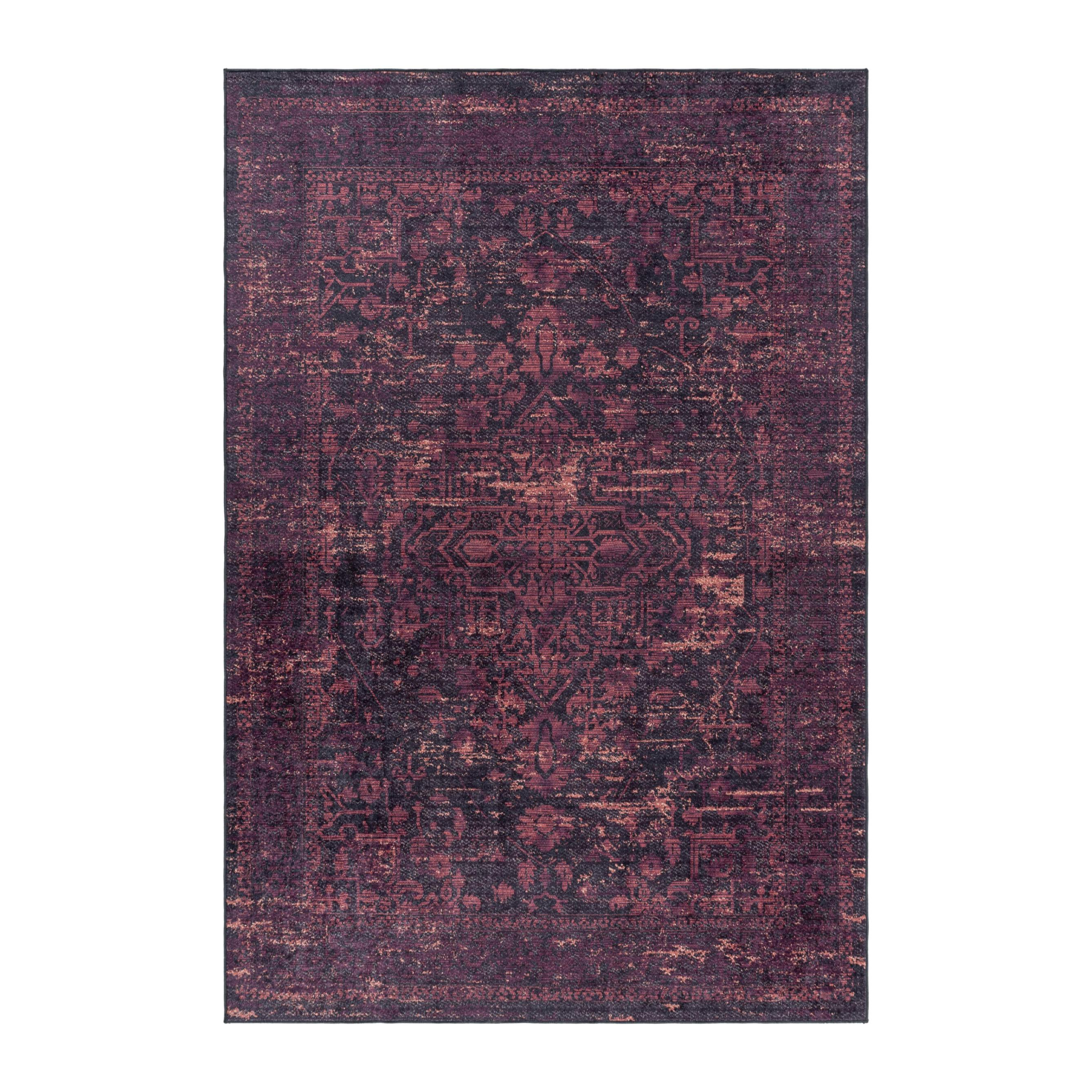 Teppich Flachgewebe Waschbar Pizol In Rot, Im Vintage-Stil, 200 X 290 Cm