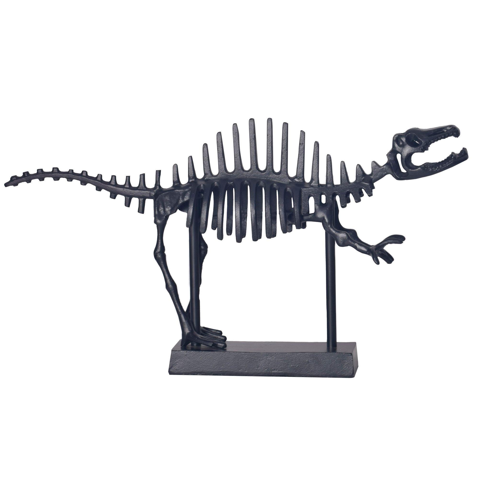 Dekofigur T-Rex Aluminium Schwarz 62 Cm Mit Sockel