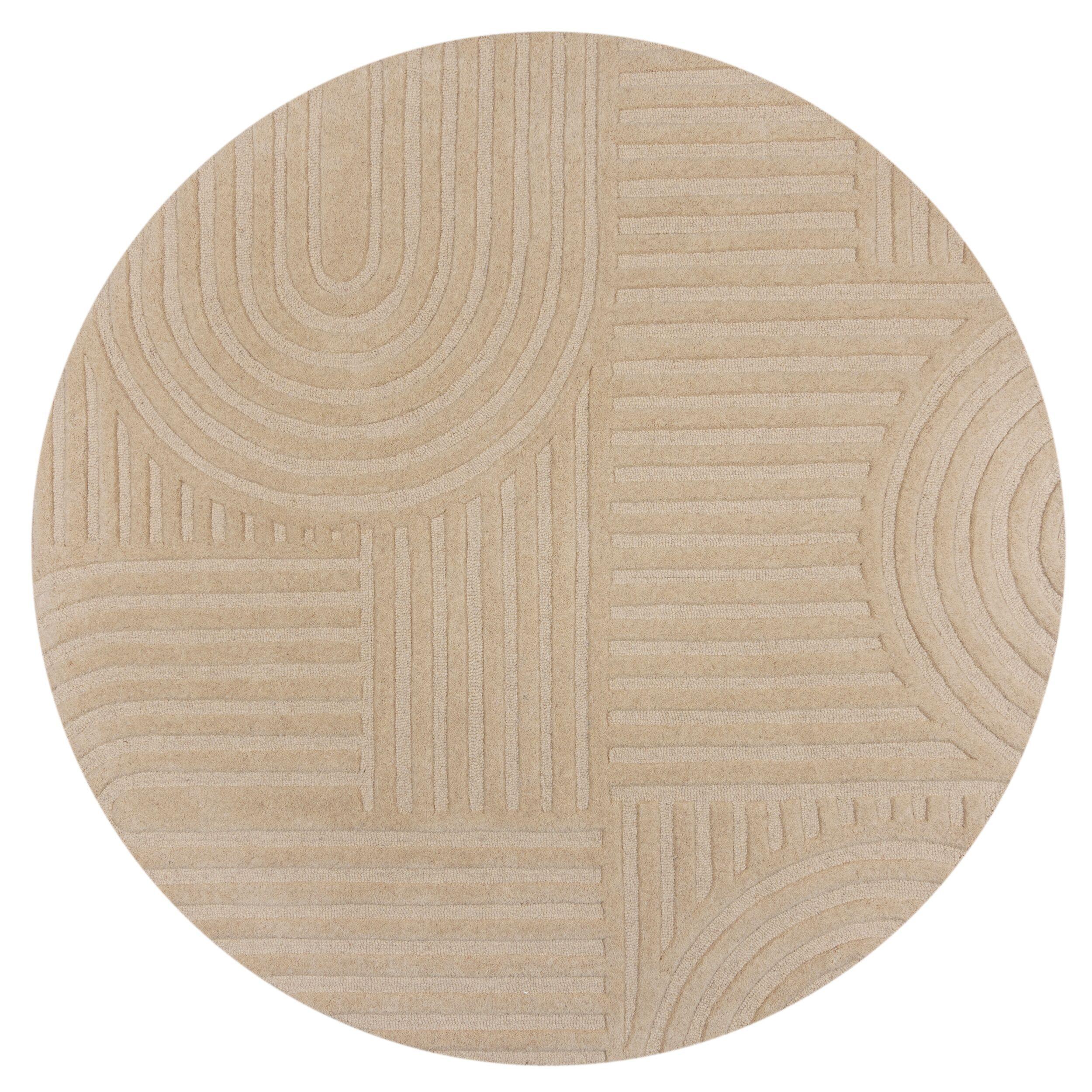 Teppich Aus Wolle Leven In Natur, Geometrisch, Ø 160 Cm