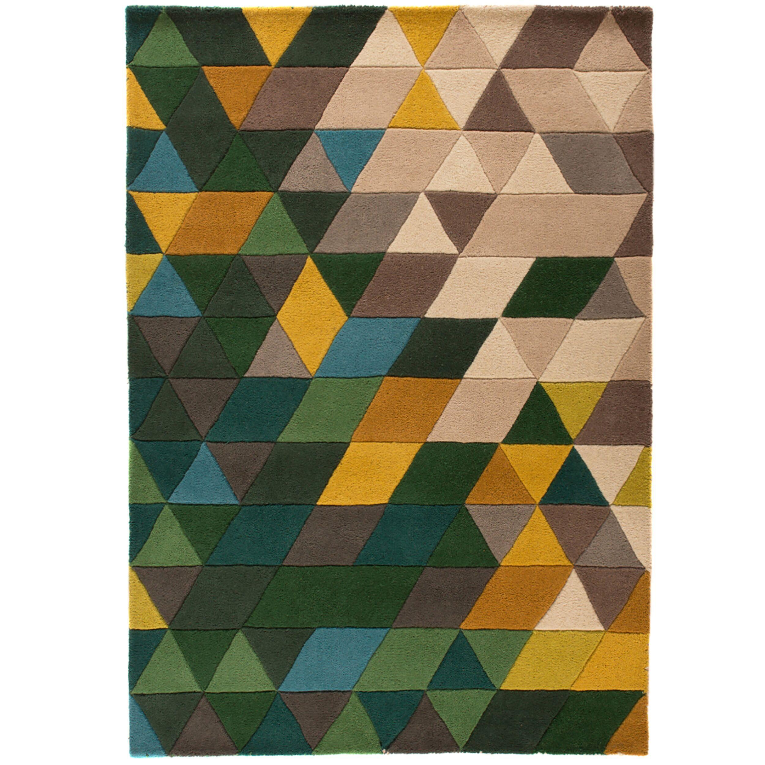 Wollteppich Derwent, Geometrisch, GrüN, 120 X 170 Cm