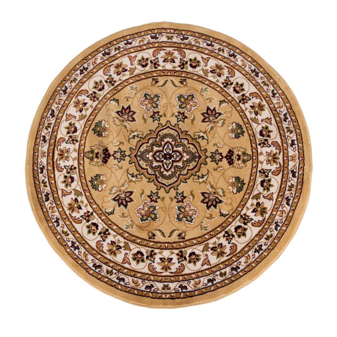 Teppich Glazert, Klassisch-Floral, Braun, Ø 133 Cm