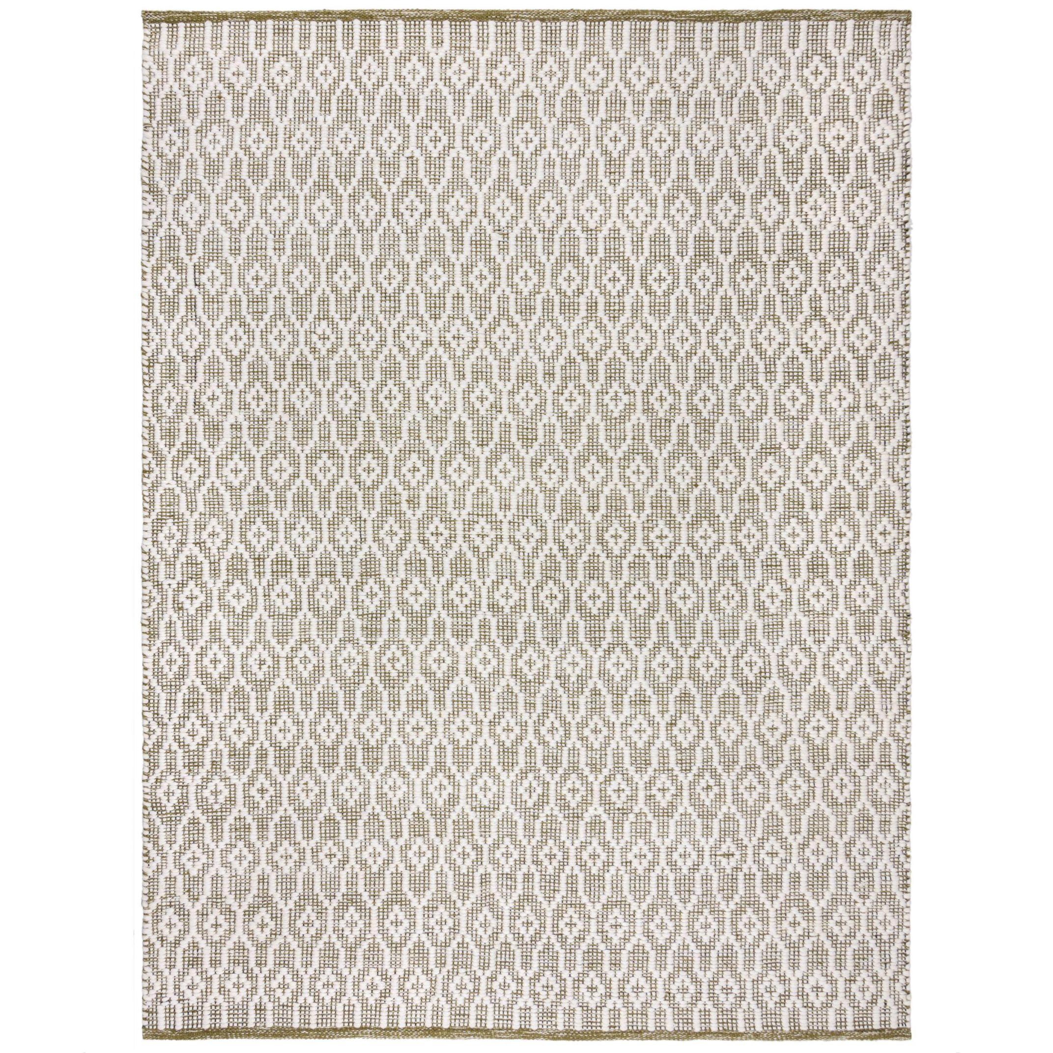Wollteppich Handgewebt Rother, Mit Diamant Muster, HellgrüN, 160 X 230 Cm
