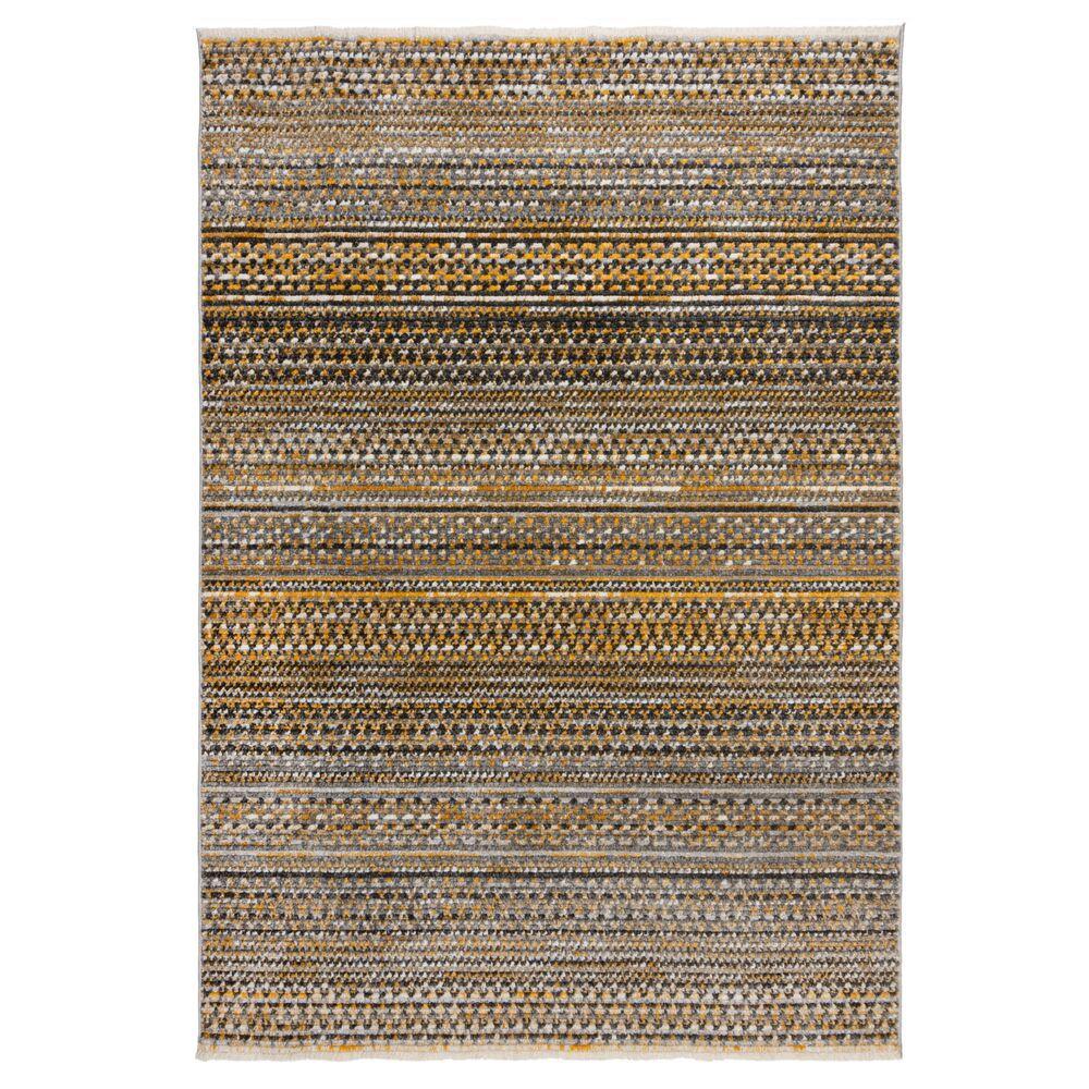 Teppich Perran, Gestreift, Senfgelb, 80 X 140 Cm