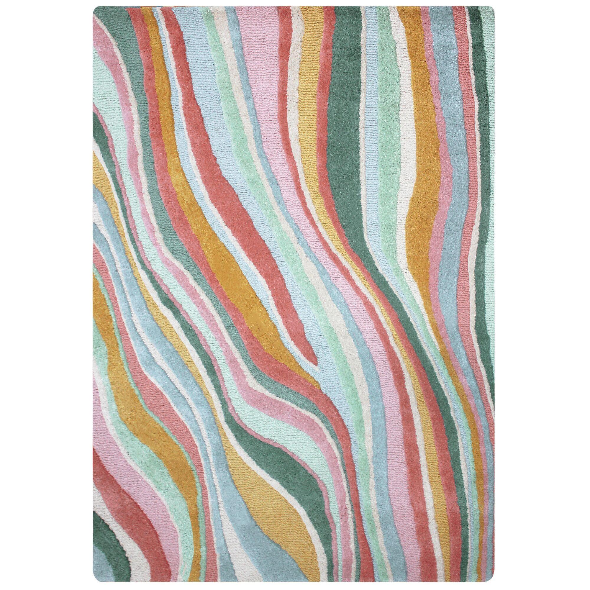 Wollteppich Derwent, Abstrakt, GrüN-Bunt, 200 X 290 Cm