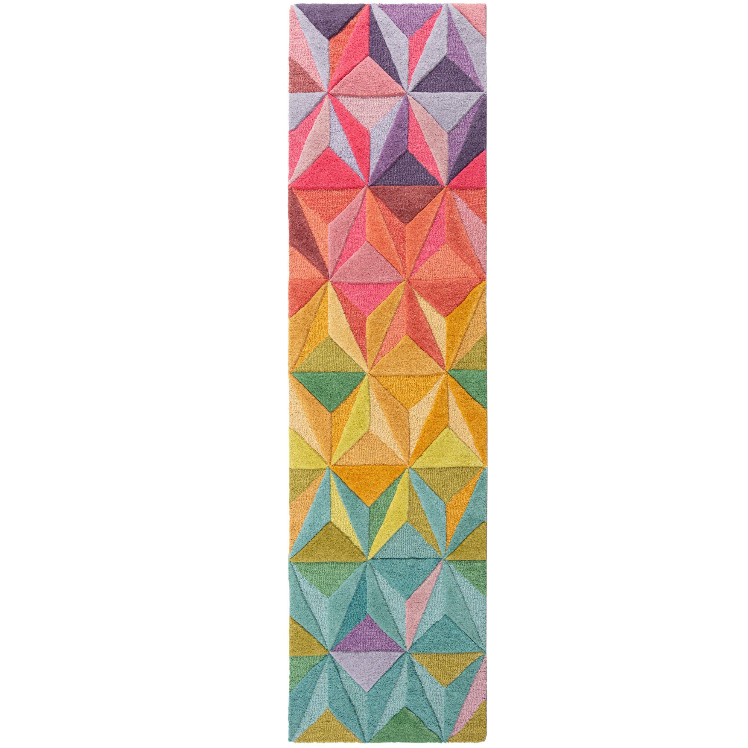 Wollteppich Derwent, Geometrisch, FlorhöHe 10 Mm, Bunt, 60 X 230 Cm