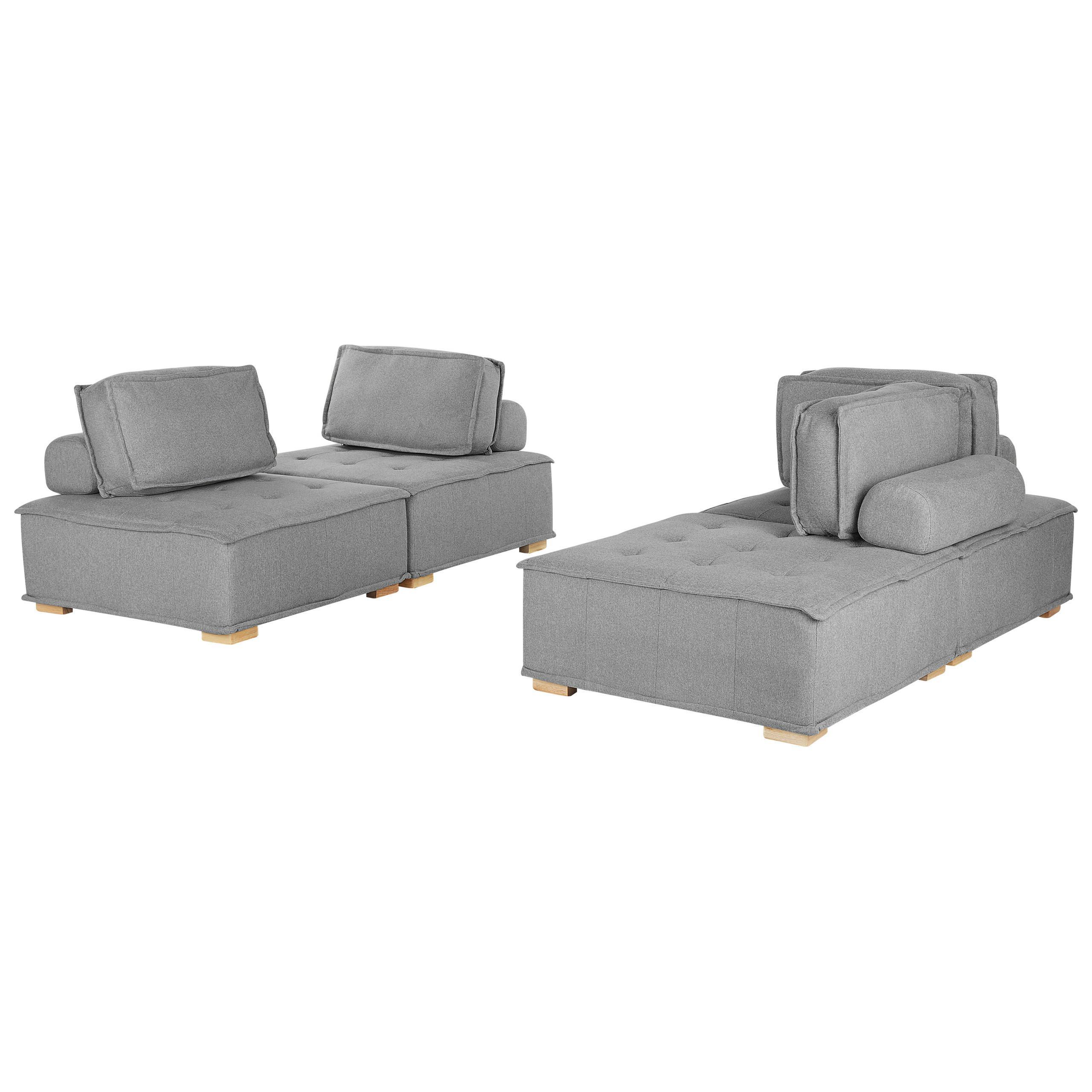 4-SITZER Sofa Set Polyester Grau Tibro