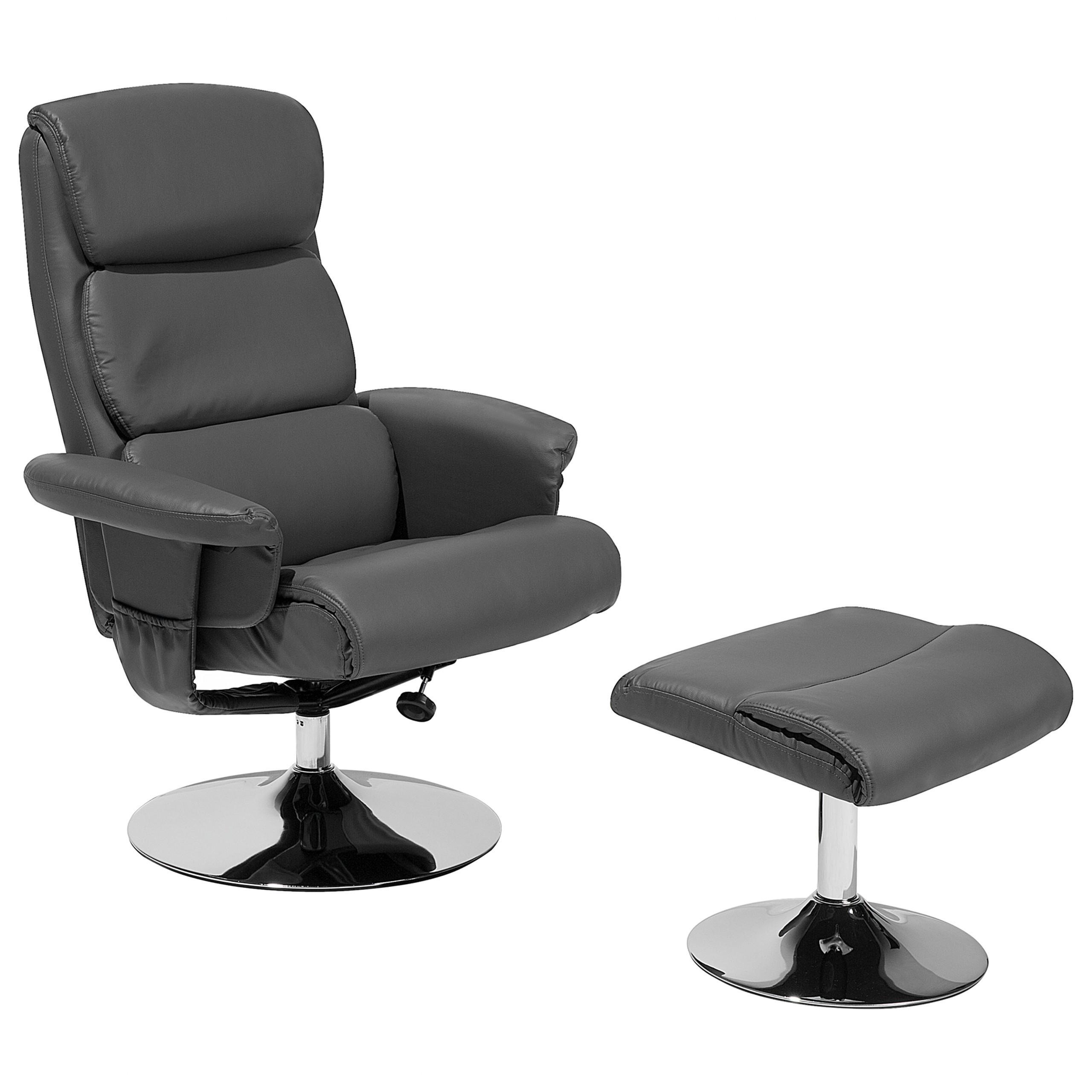 Massagesessel Mit FußHocker Kunstleder Grau Legend