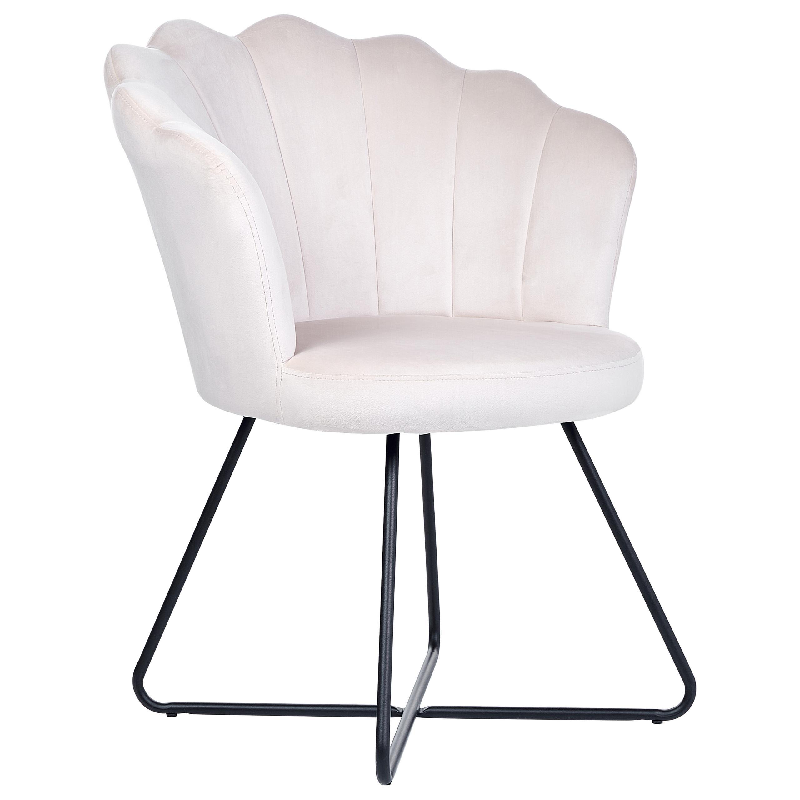 Sessel Samtstoff Beige Lovelock