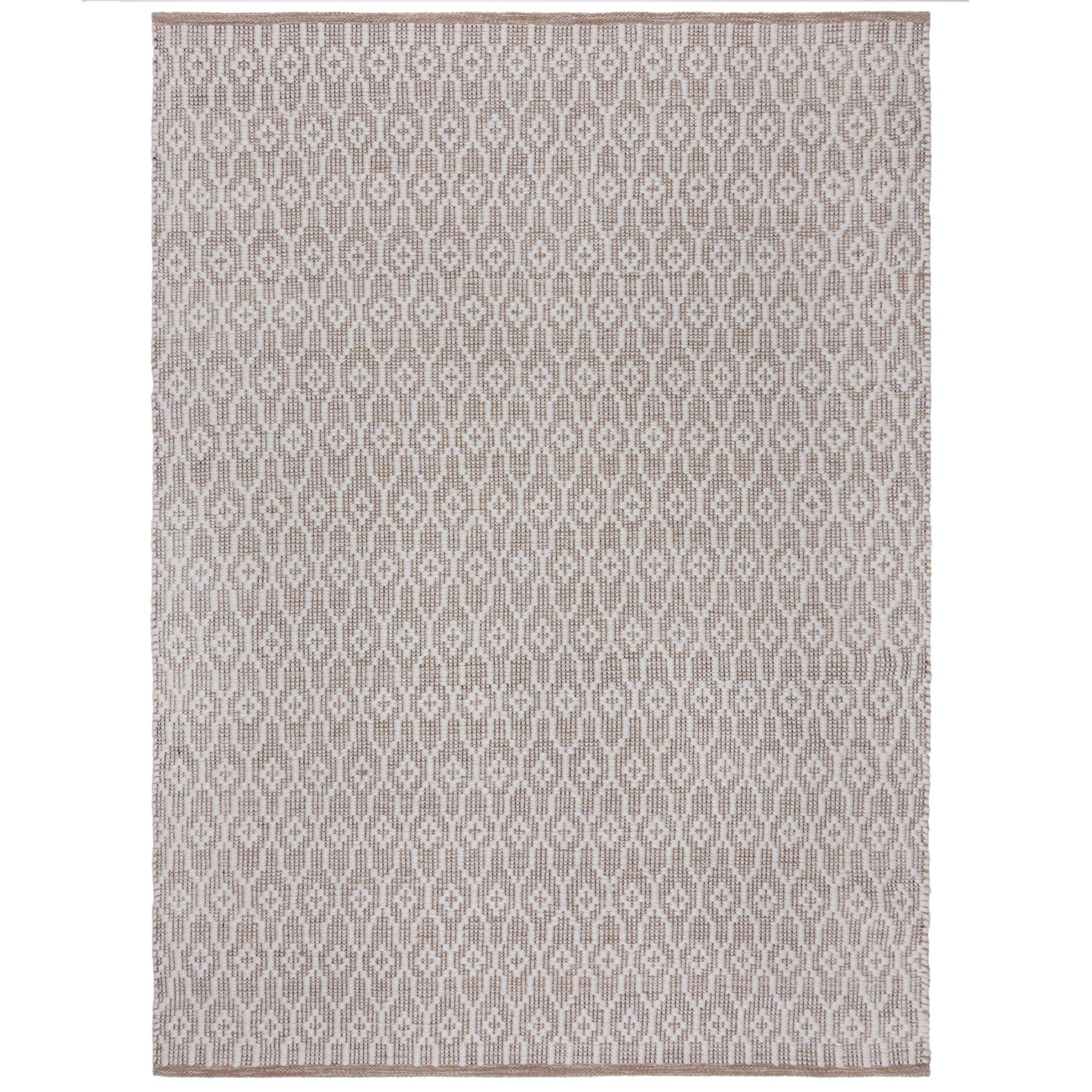 Wollteppich Handgewebt Rother, Mit Diamant Muster, Beige, 160 X 230 Cm