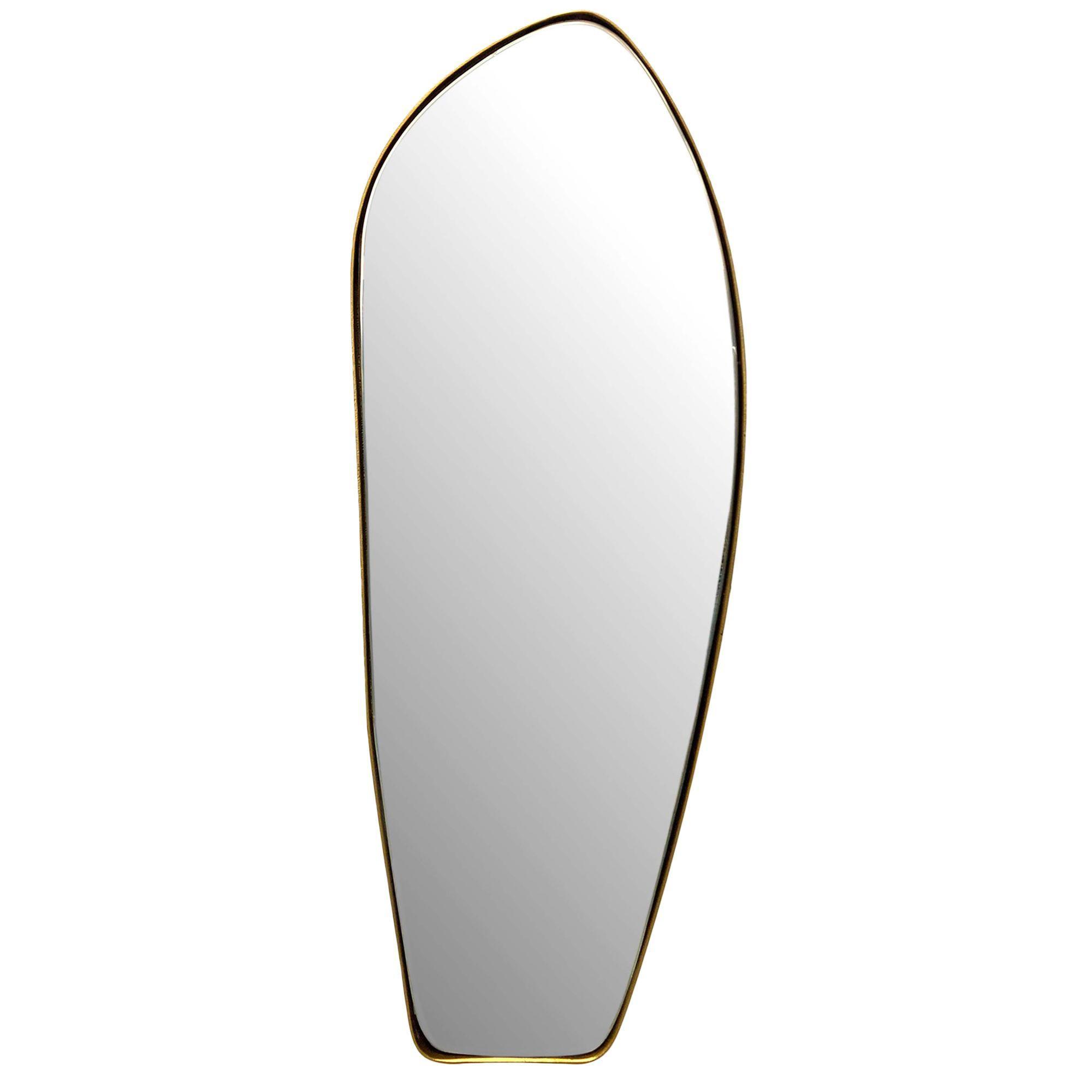 Wandspiegel Asymmetrisch Metall Gold 33X90 Cm Modern