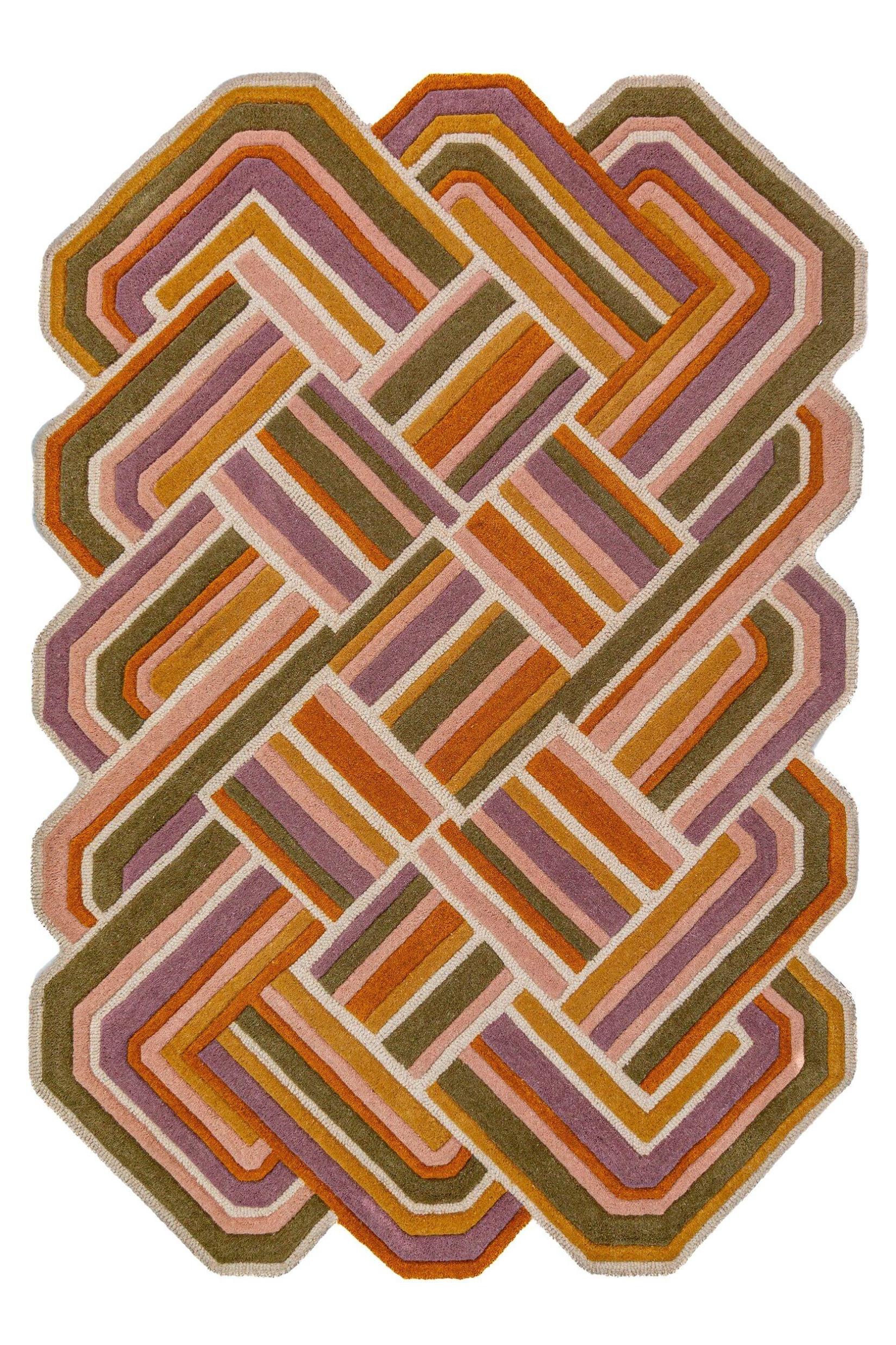 Teppich Aus Wolle Soar In Flieder, Geometrisch, 200 X 300 Cm