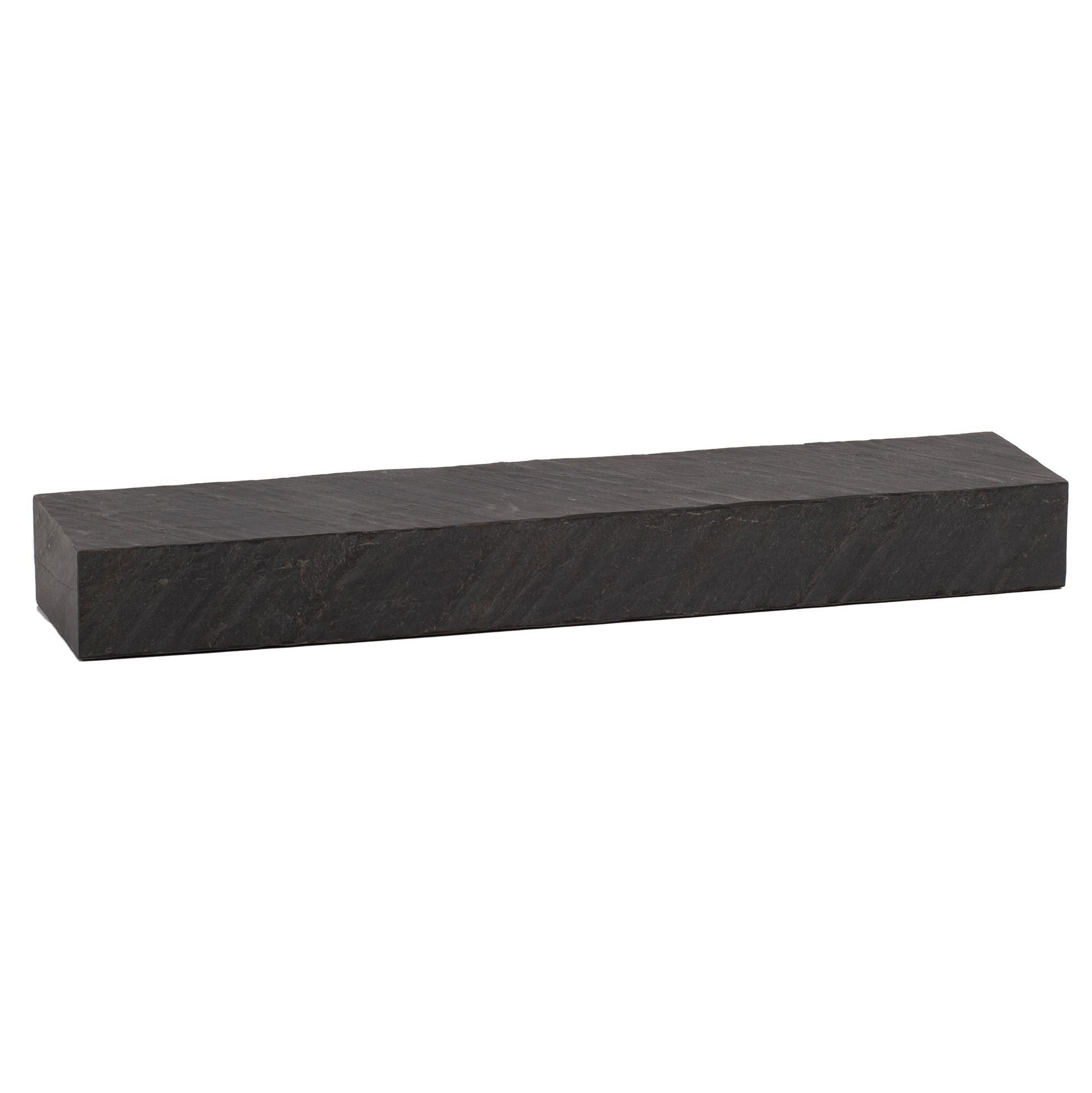 Wandregal Mango Massivholz Steinoptik Rechteckig Modern, Grau 90X20X10 Cm