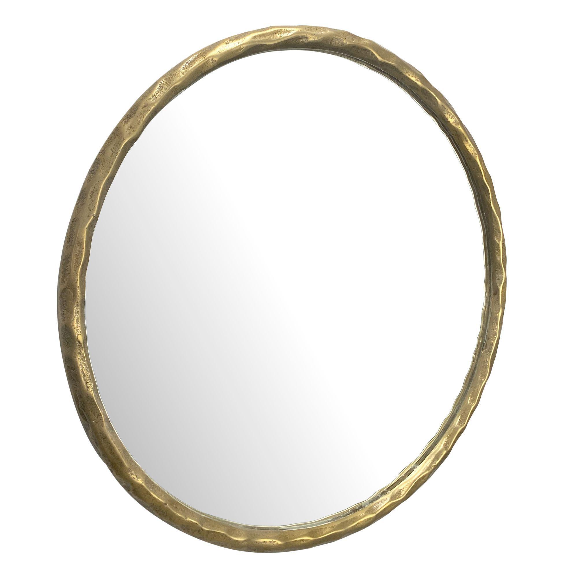 Wandspiegel Rund Metall Gold 60 Cm Klassisches Design
