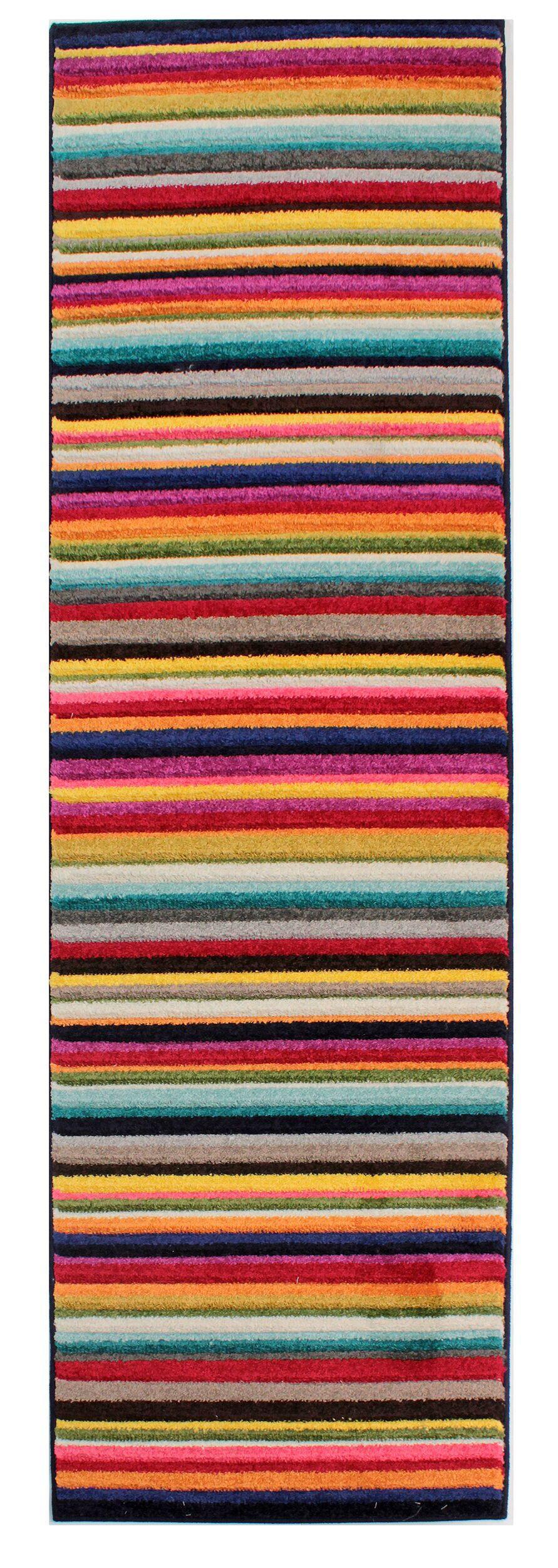 Teppich Meon, Gestreift, Bunt, 66 X 230 Cm