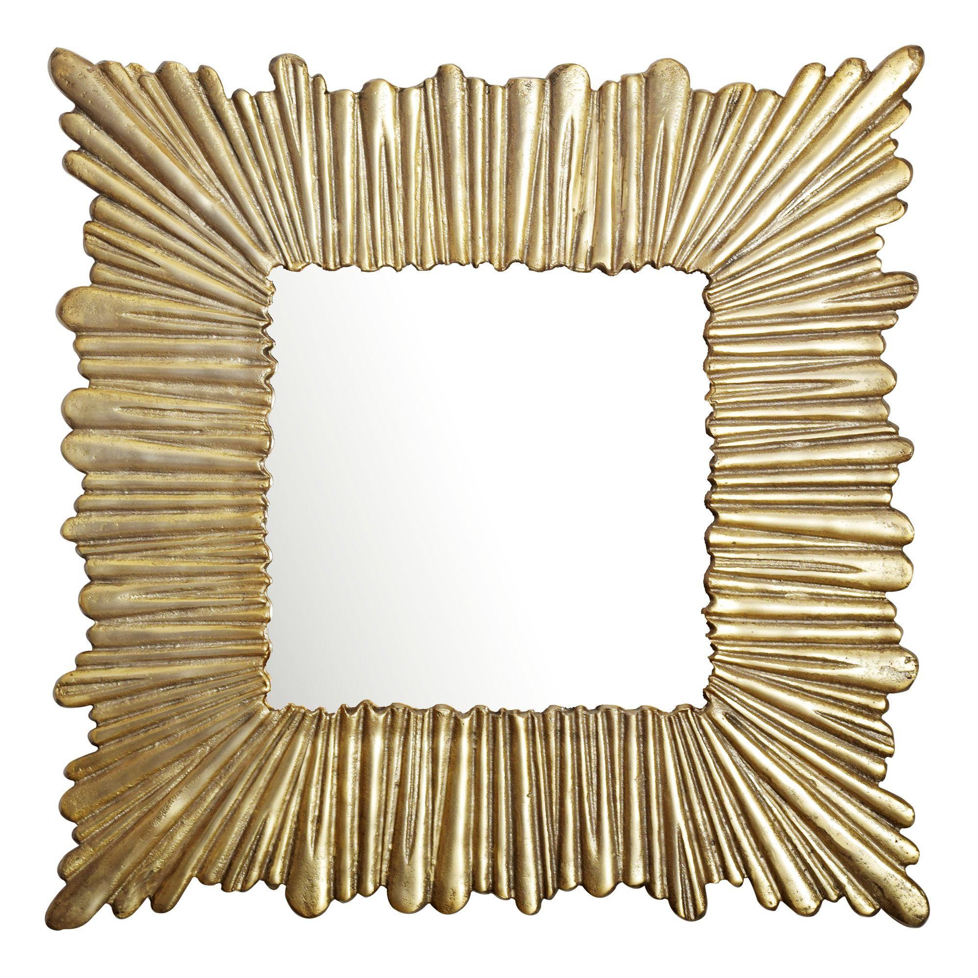 Wandspiegel Quadrat Metall Gold 75X75 Cm Moderner Rahmen