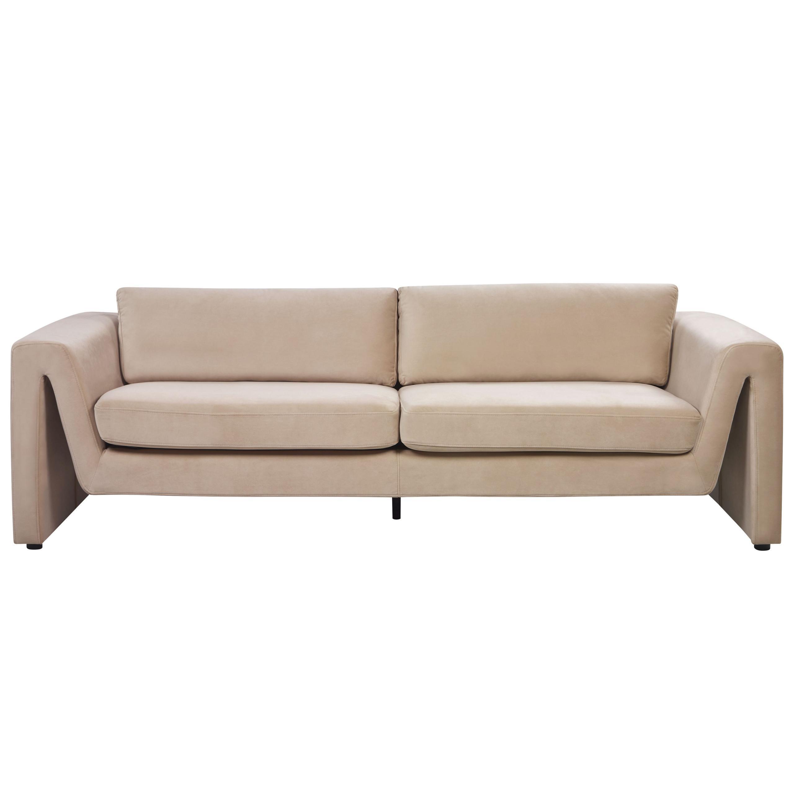 3-SITZER-SOFA Samtstoff Sandbeige Maunu