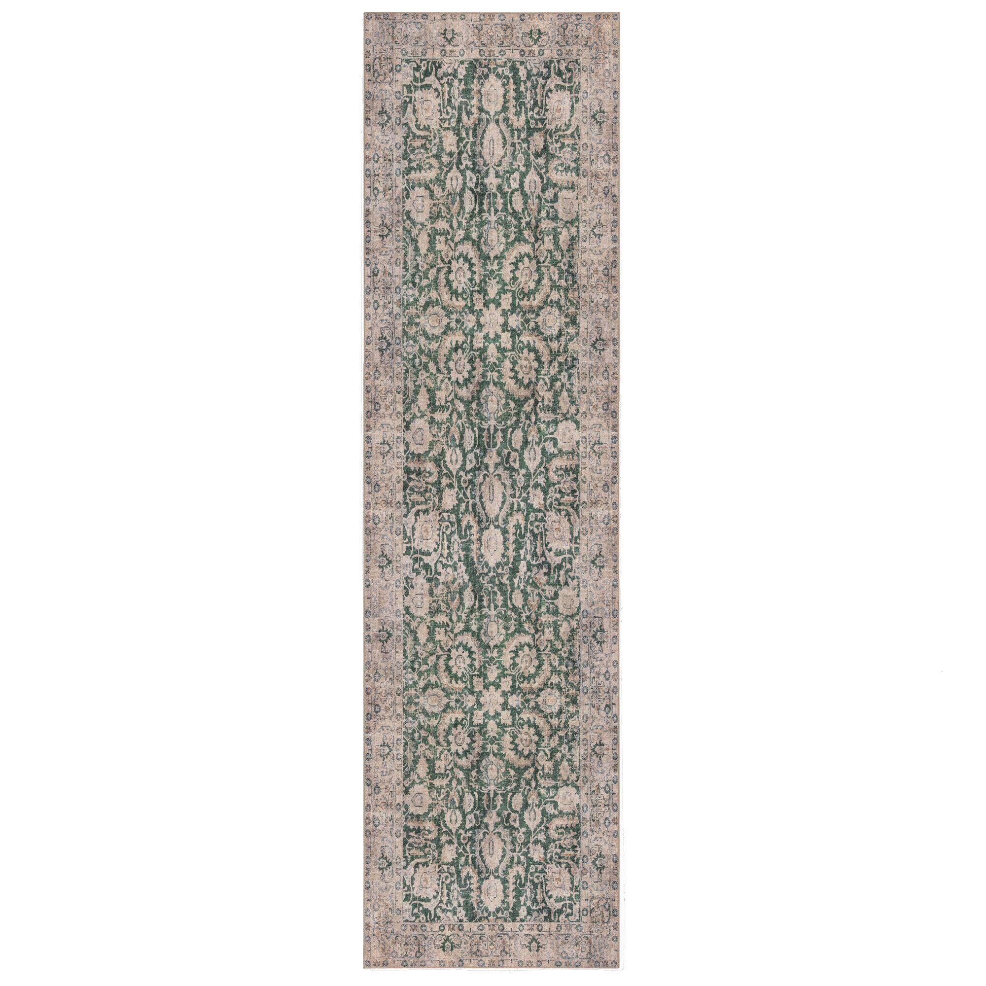Teppich Waschbar Hurst, Orientalisch, GrüN, 60 X 230 Cm