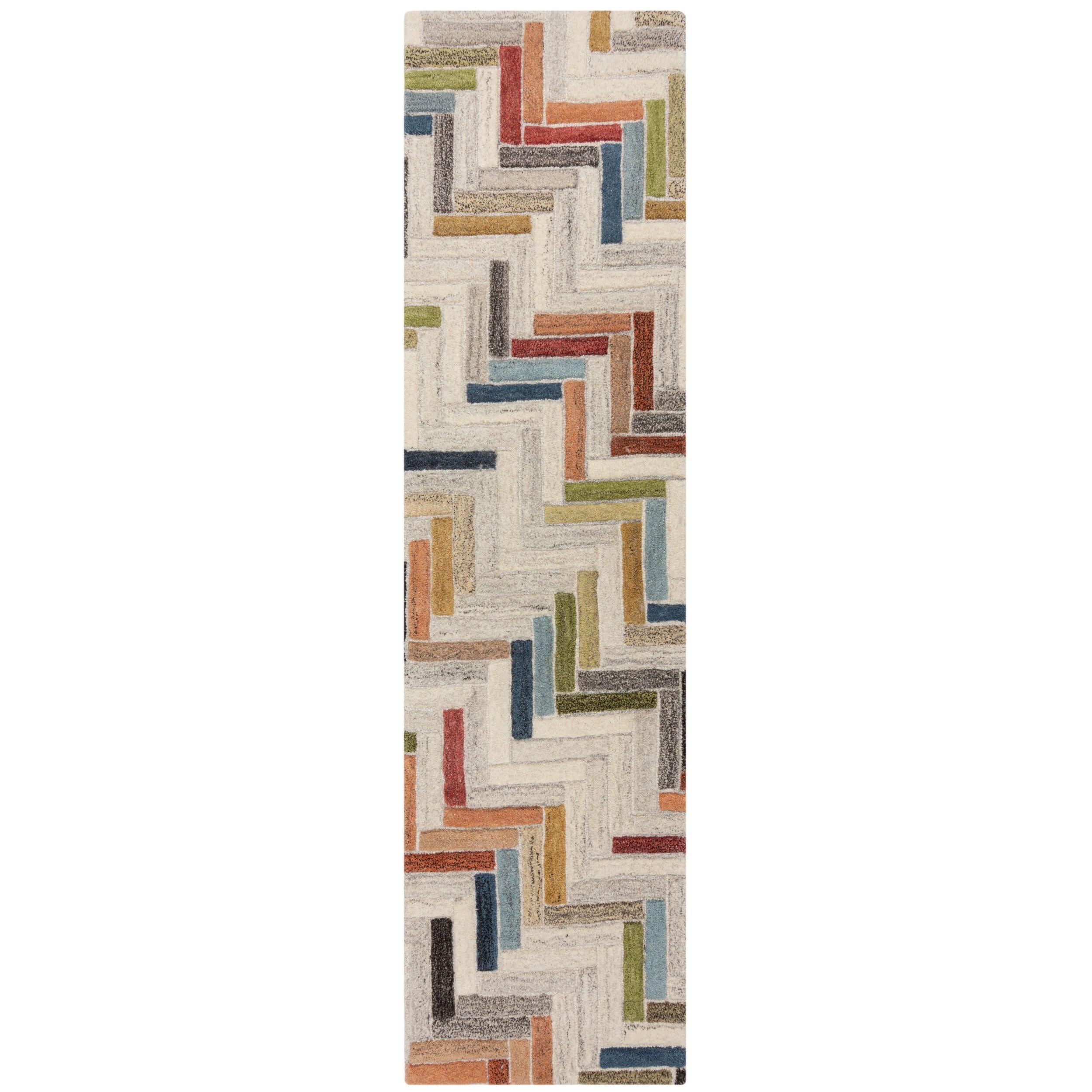 Wollteppich Esk, Geometrisch, FlorhöHe 10 Mm, Bunt, 60 X 230 Cm