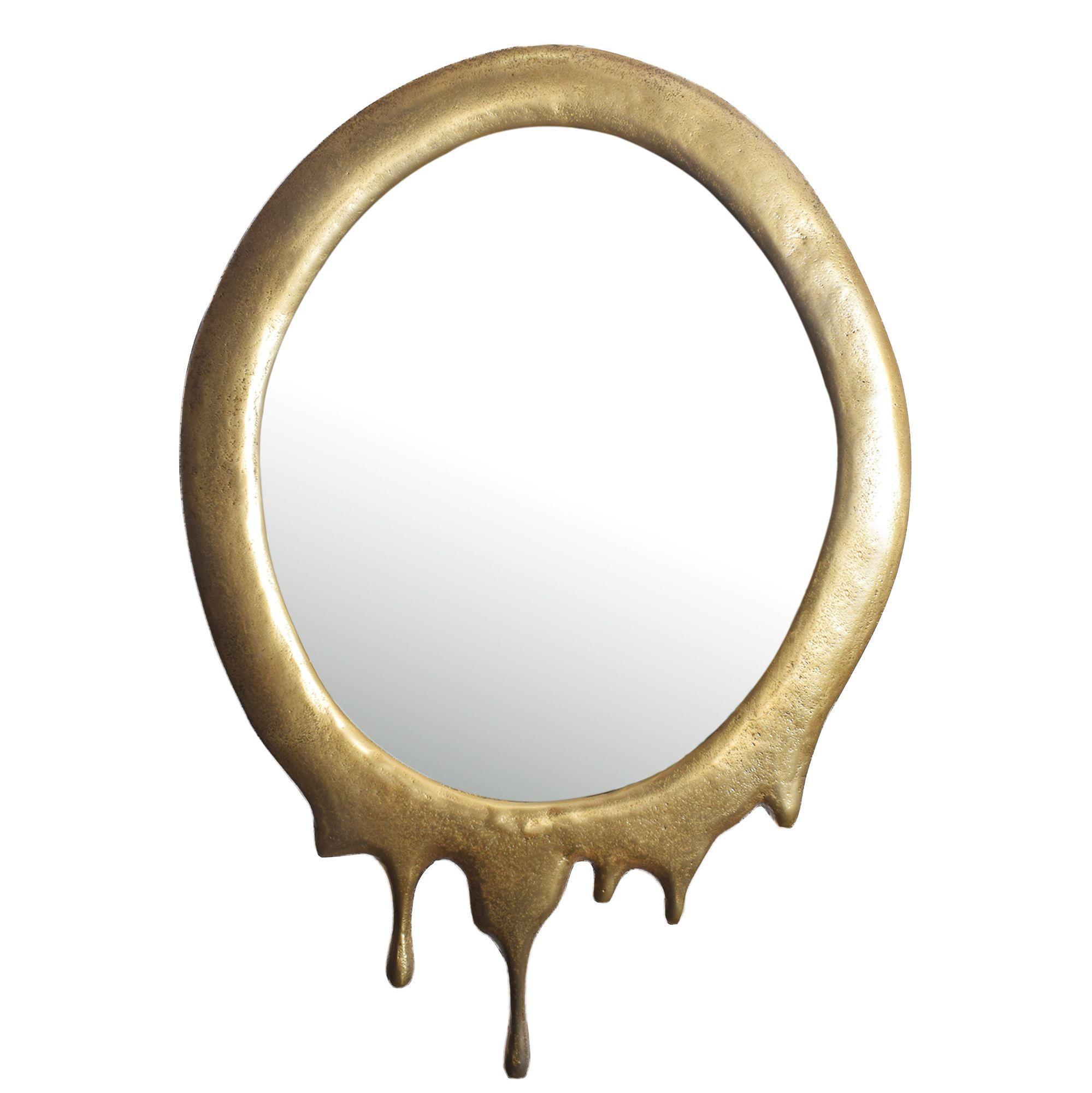 Wandspiegel Oval Metall Gold 50X71 Cm Modern