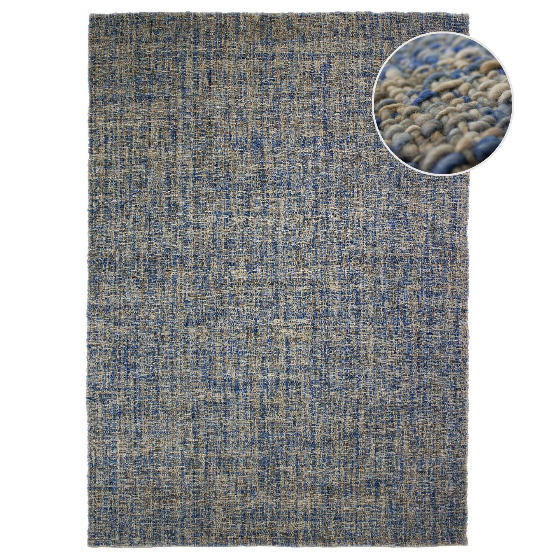 Wollteppich Otley, Einfarbig, Blau, 120 X 170 Cm