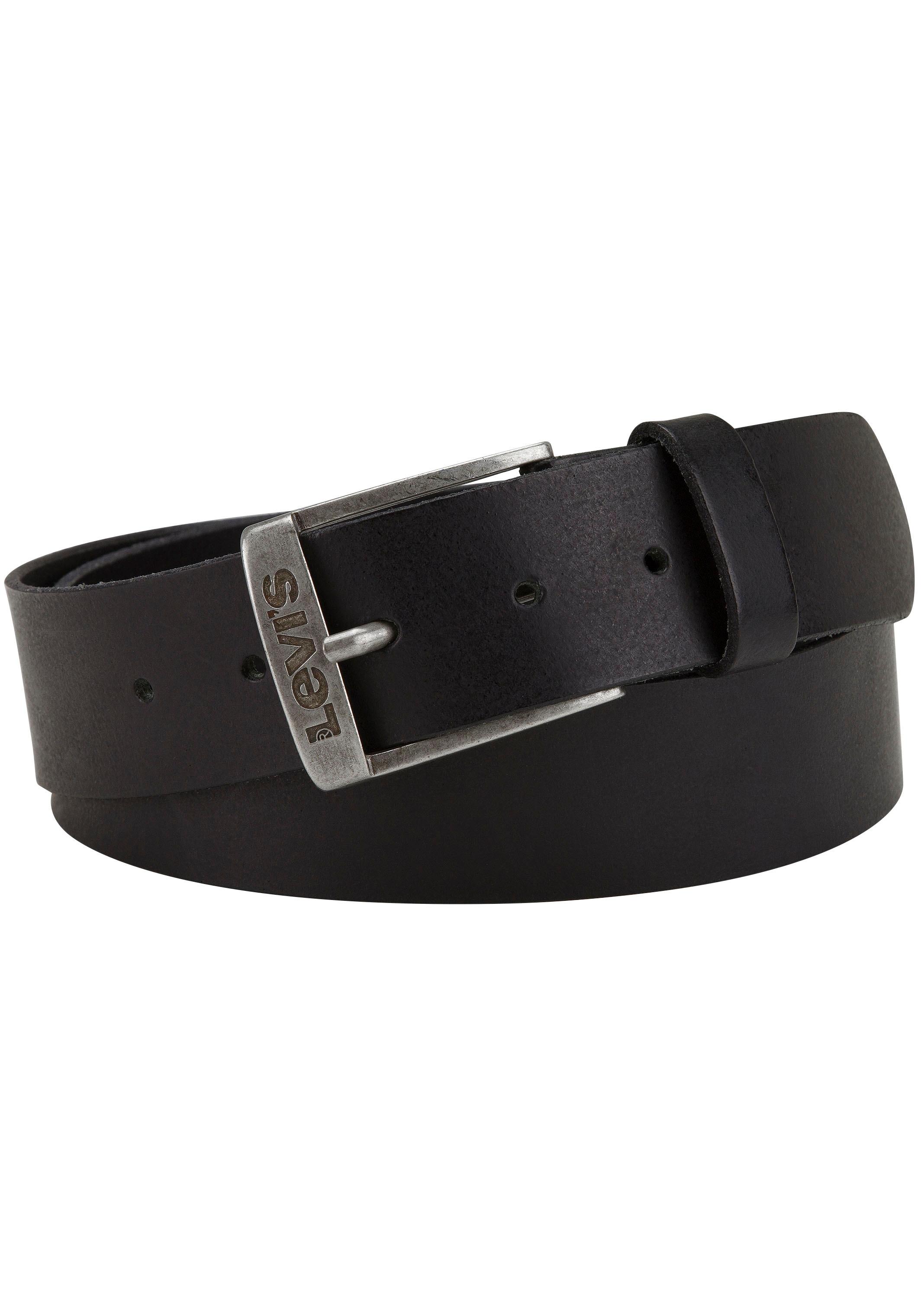 LedergüRtel Levi's "New Duncan", Damen, Gr. 11,5, Schwarz, Rindsleder, Unifarben, Basic, GüRtel LedergüRtel, Mit LogopräGung Auf Der SchließE