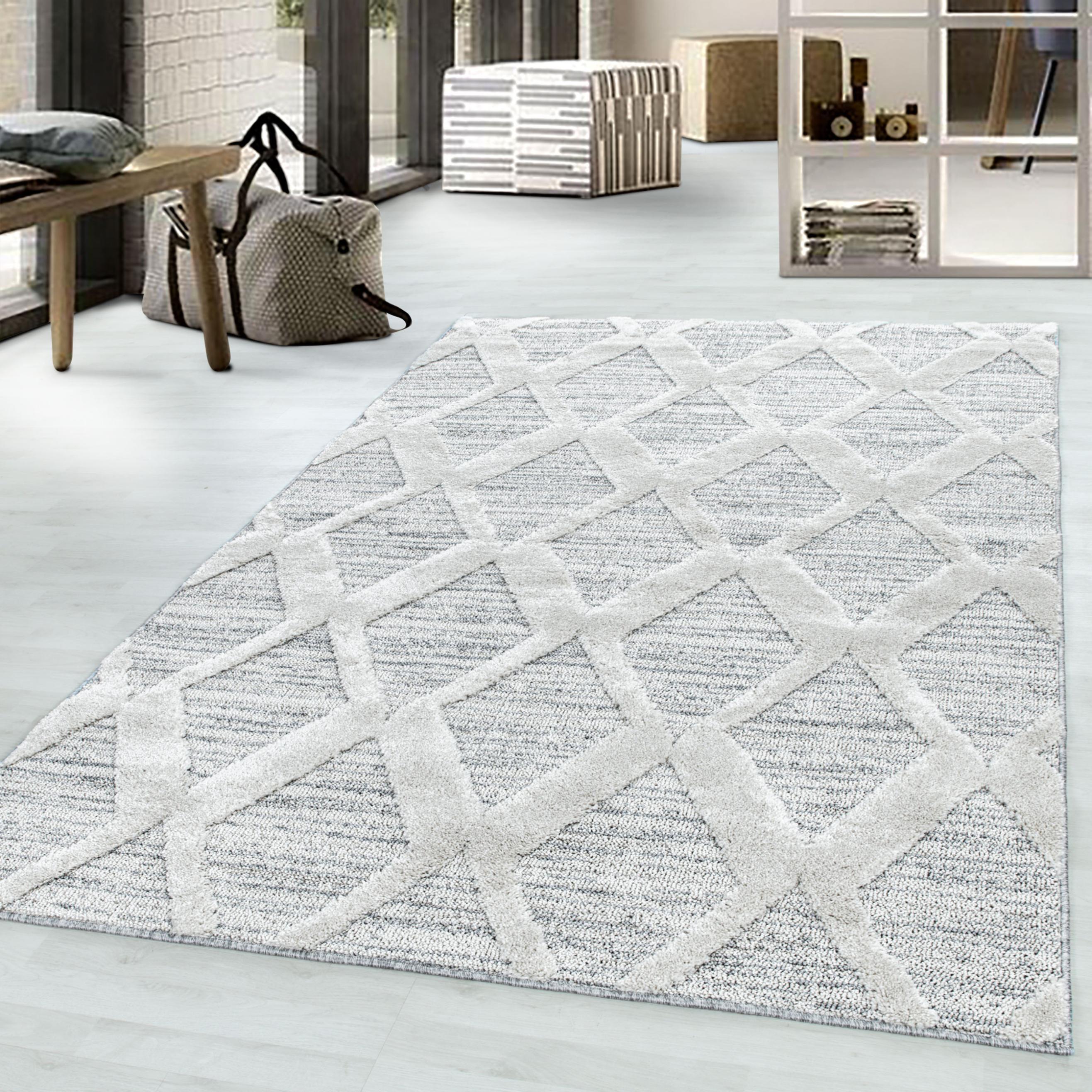 Teppich Ayyildiz Teppiche "Pisa 4703", Grau, B:200Cm H:20Mm L:290Cm, Polypropylen (Pp), Teppiche, Teppich, LäUfer, Rund, Hoch Tief Struktur, Wohnzimmer, Schlafzimmer