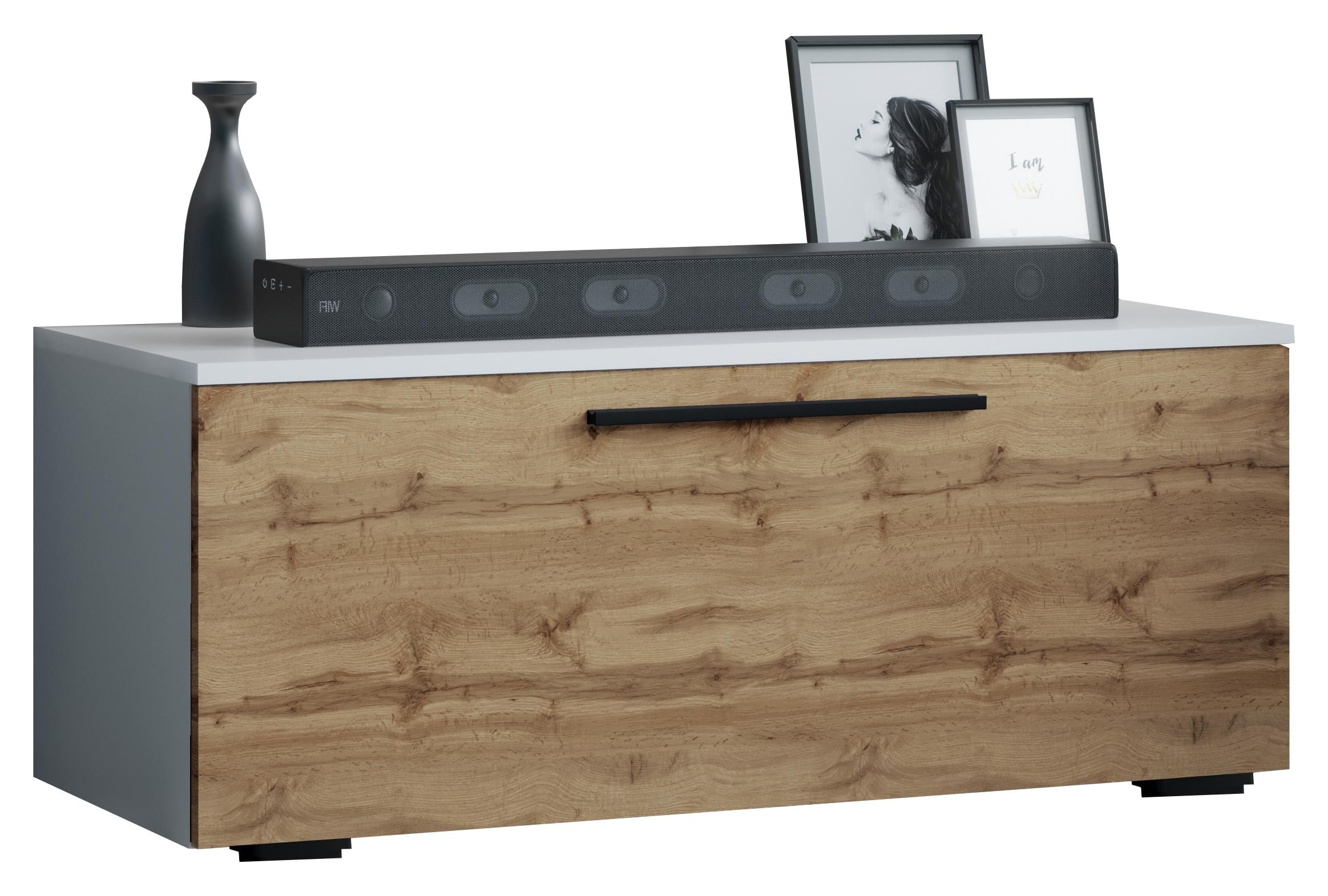 Wohnzimmertisch Vcm "Holz Tv Lowboard MöBel Fernsehschrank Arila S", Braun (Weiß, Honig, Eiche), B:95Cm T:40Cm, Regale, Tv-Sideboard