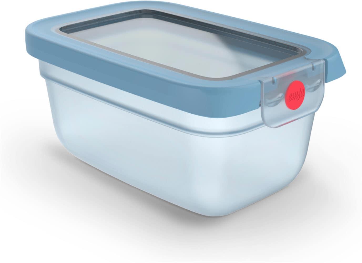 Frischhaltedose Emsa "Oneclick", Blau, B:11,71Cm H:8,25Cm L:17,49Cm, Polyprophylen (Pp), LebensmittelaufbewahrungsbehäLter, Frischhaltedose, Verschlossen Mit Nur 1 X Klick, 100% Dicht, Made In Germany