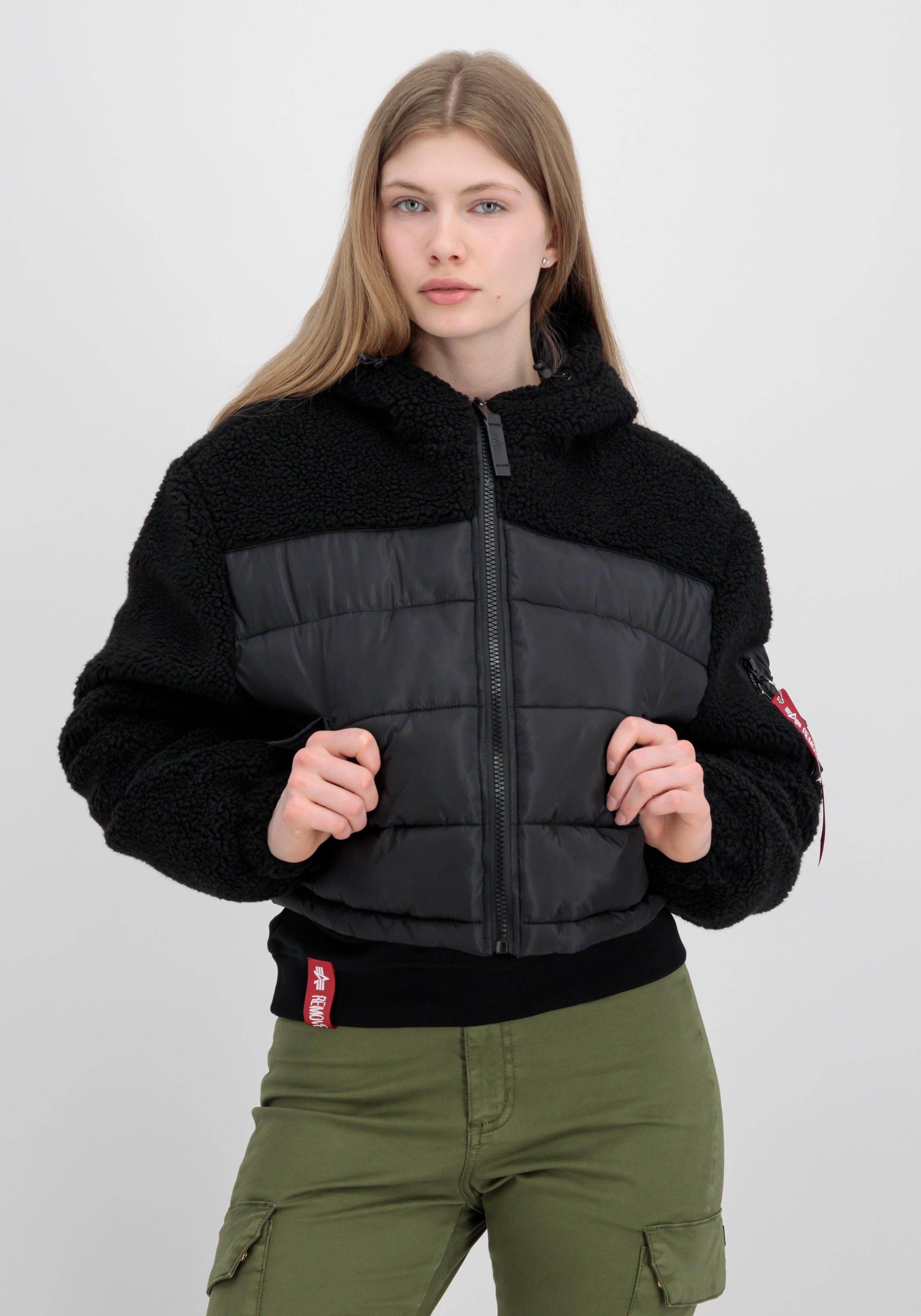 Winterjacke Alpha Industries "Teddy Puffer W", Damen, Gr. L, Schwarz, Obermaterial: 100% Polyester. Futter: 100% Polyester. FüLlung: 100% Polyester, Jacken Winterjacke