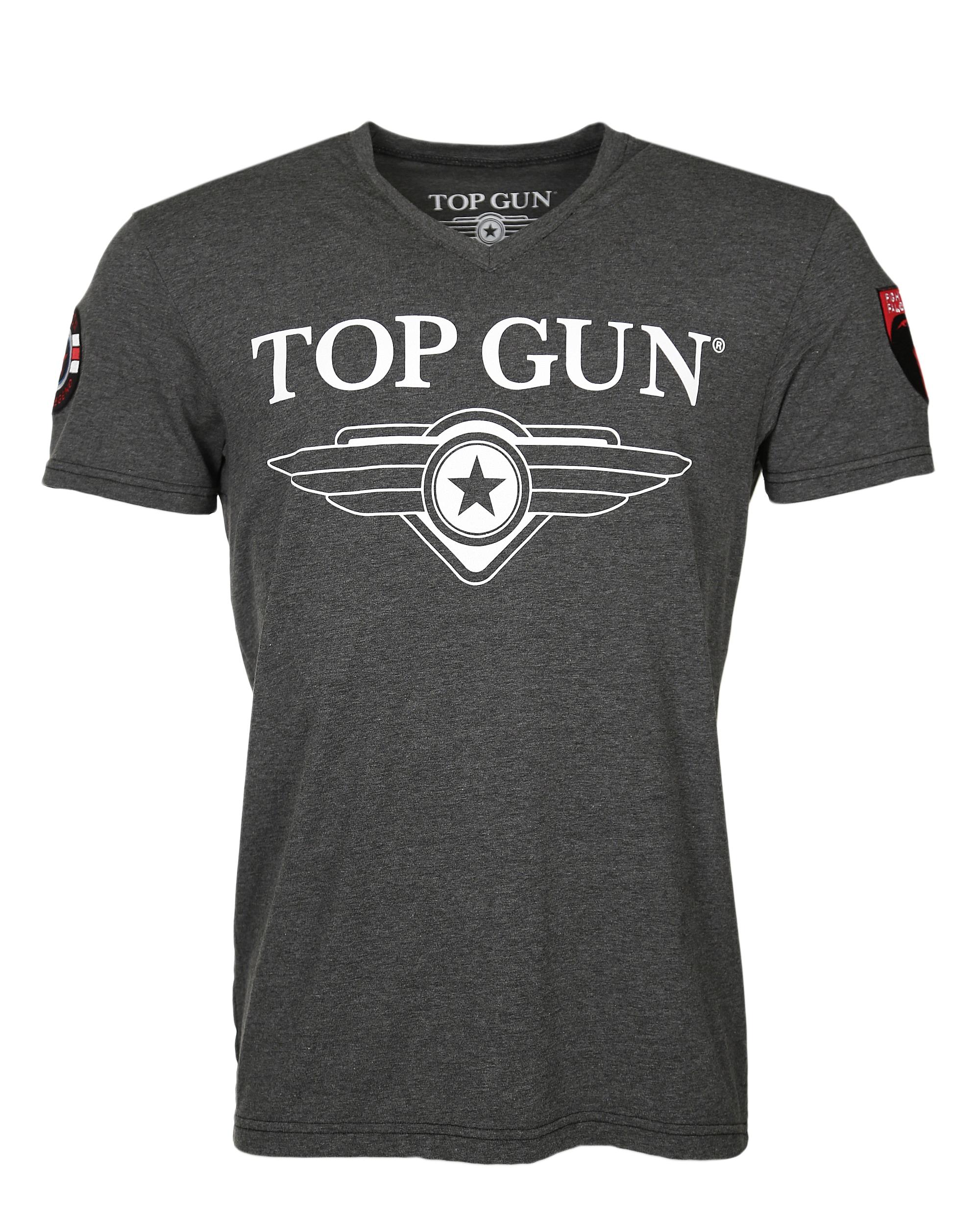 T-Shirt Top Gun "TG20191004", Herren, Gr. 52L, Grau (Anthrazit), Obermaterial: 100% Baumwolle, Shirts T-Shirt