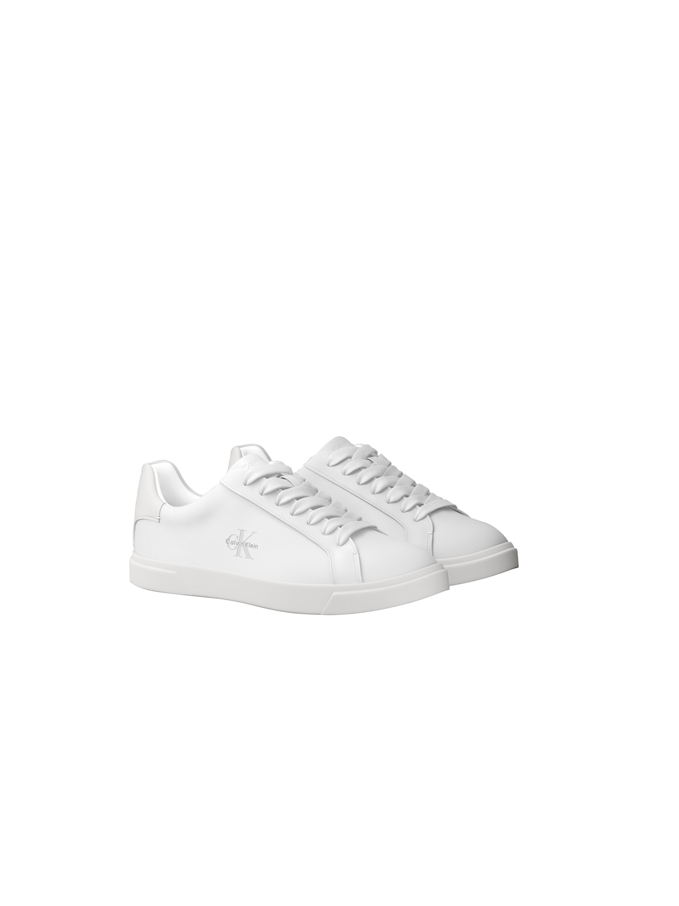 Plateausneaker Calvin Klein "Low Prof Cupsole Lth", Damen, Gr. 37, Weiß, Leder, Lederimitat, Unifarben, Basic, Schuhe Plateausneaker, SchnüRschuh, Halbschuh Mit Schaftrandpolsterung