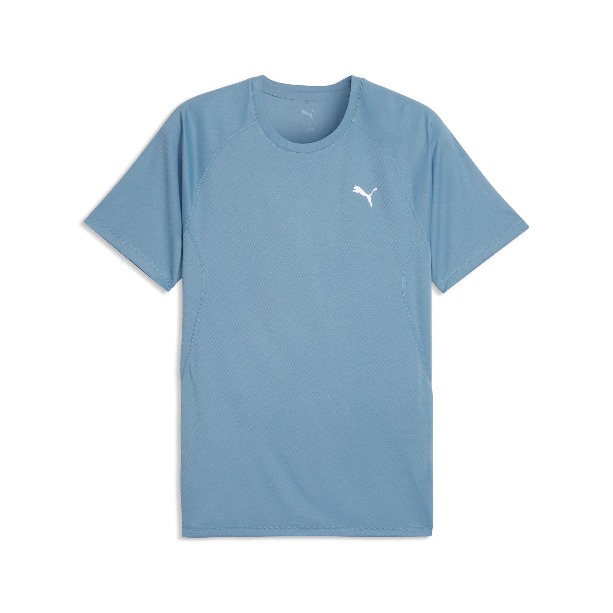 Laufshirt Puma "M Run Velocity Tee Poly", Jungen, Gr. Xl, Blau (Zen Blau), Web, Obermaterial: 100% Polyester, Unifarben, Regular Fit Normal, Rundhals, Shirts Laufshirt, Ergonomische SchnittfüHrung, Kurze ÄRmel, Performance-T-Shirt