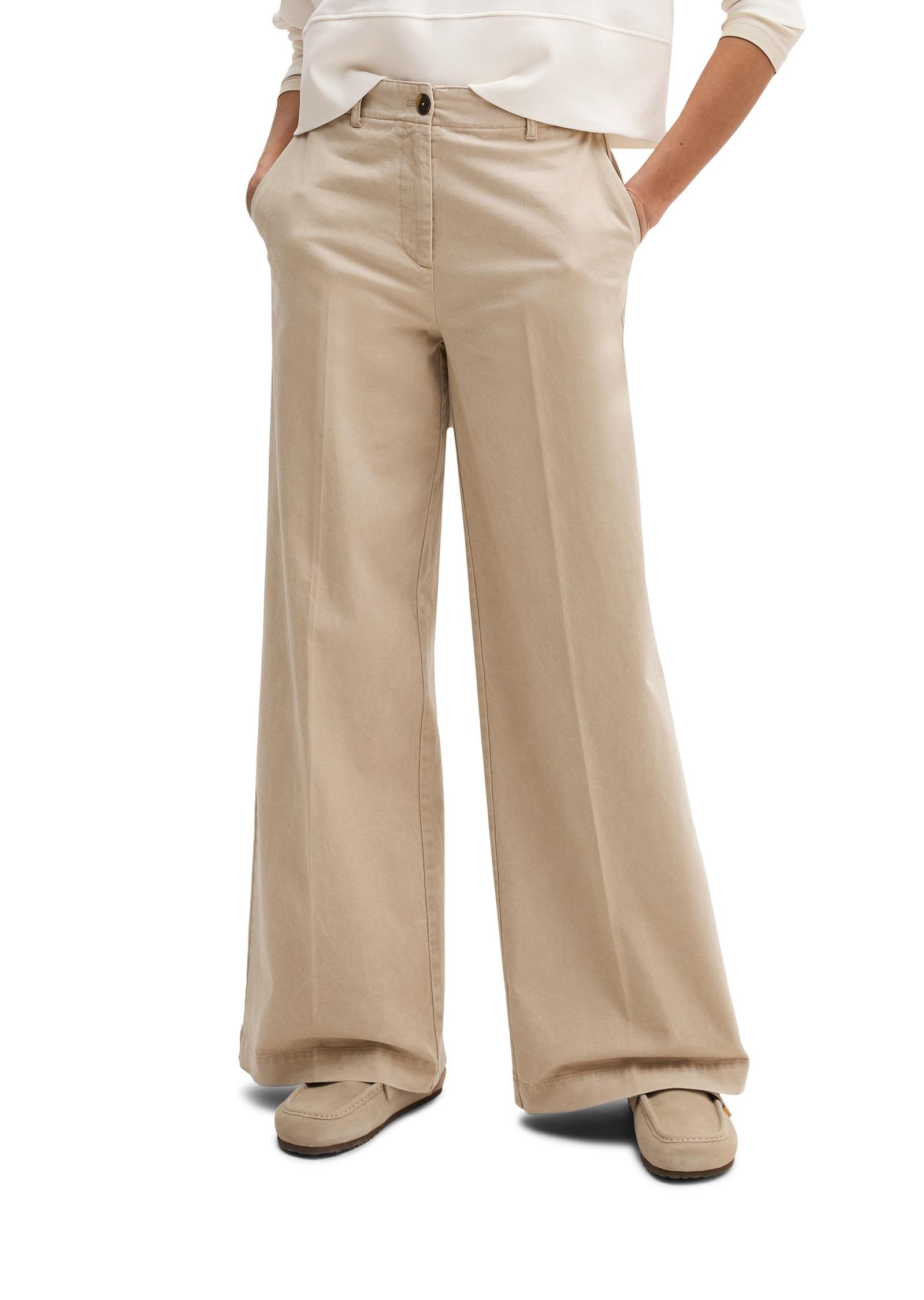 Chinohose Marc O'polo "Aus Organic Cotton-Twill", Damen, Gr. 34, NormalgrößEn, Smooth Sand, Twill, Obermaterial: 98% Baumwolle, 2% Elasthan, Unifarben, Normal, Hosen Chinohose