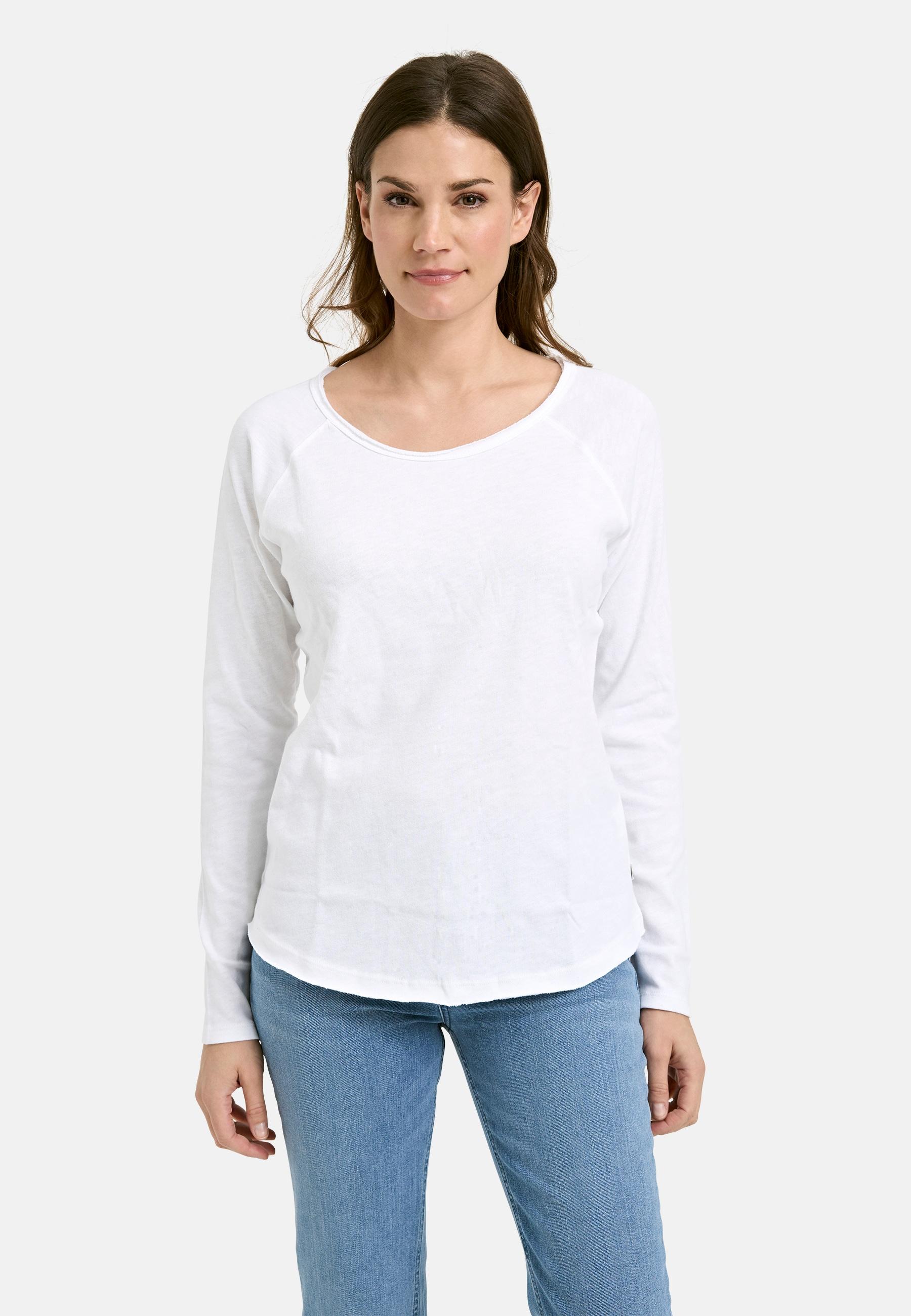 Langarmshirt Smith & Soul, Damen, Gr. Xl, Weiß, Jersey, Obermaterial: 100% Baumwolle, Unifarben, HüFtlang, Tiefer Rundhals, RaglanäRmel, Shirts Langarmshirt, Mit Rundhals, RaglanäRmel