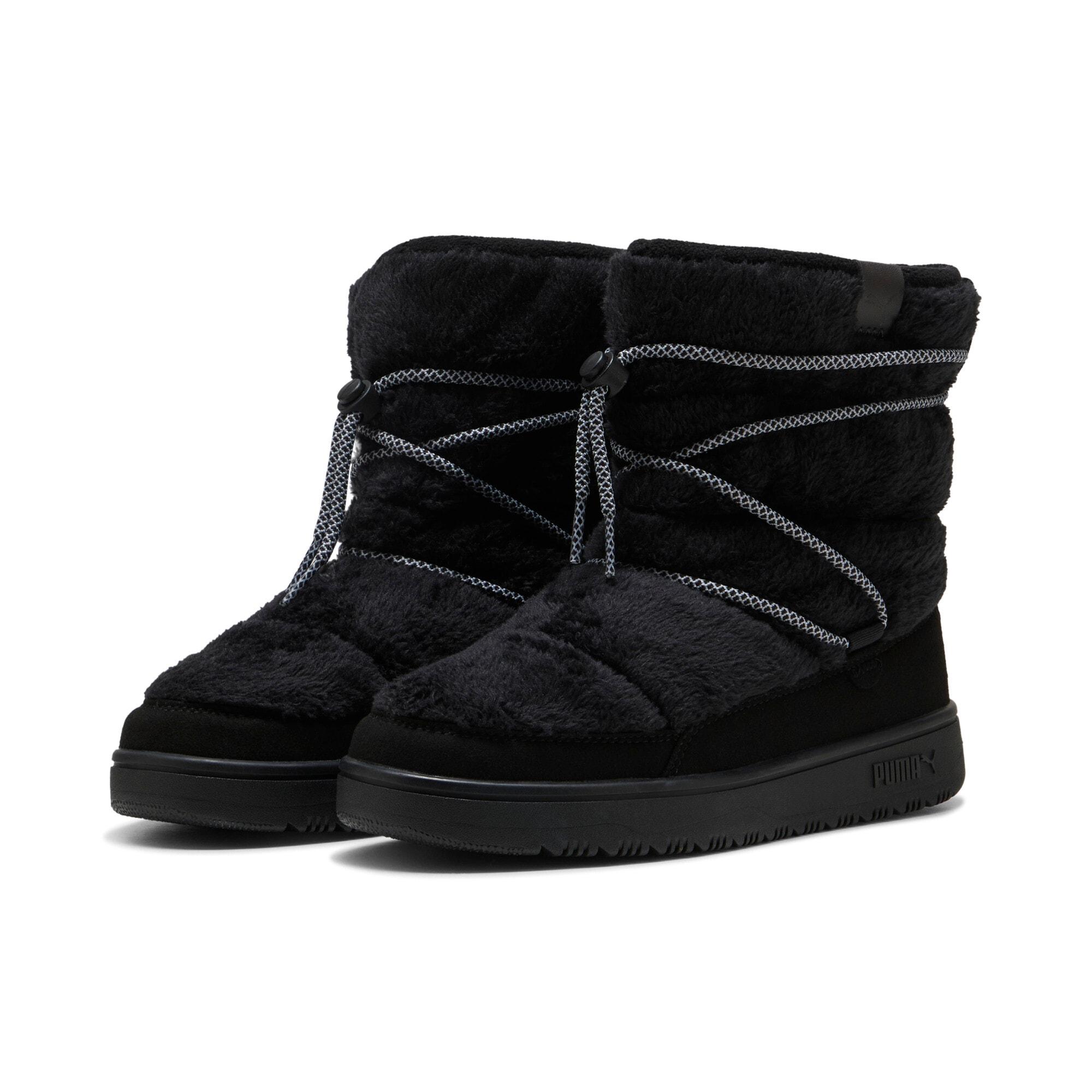 Winterboots Puma "Snowbae Suede Wns", Damen, Gr. 41, Puma Schwarz, Flat Schwarz Gray, Unifarben, Schuhe Winterboots, FüR Sportmode, Wintermode Und Outdoormode, Mit Textil-Innenmaterial