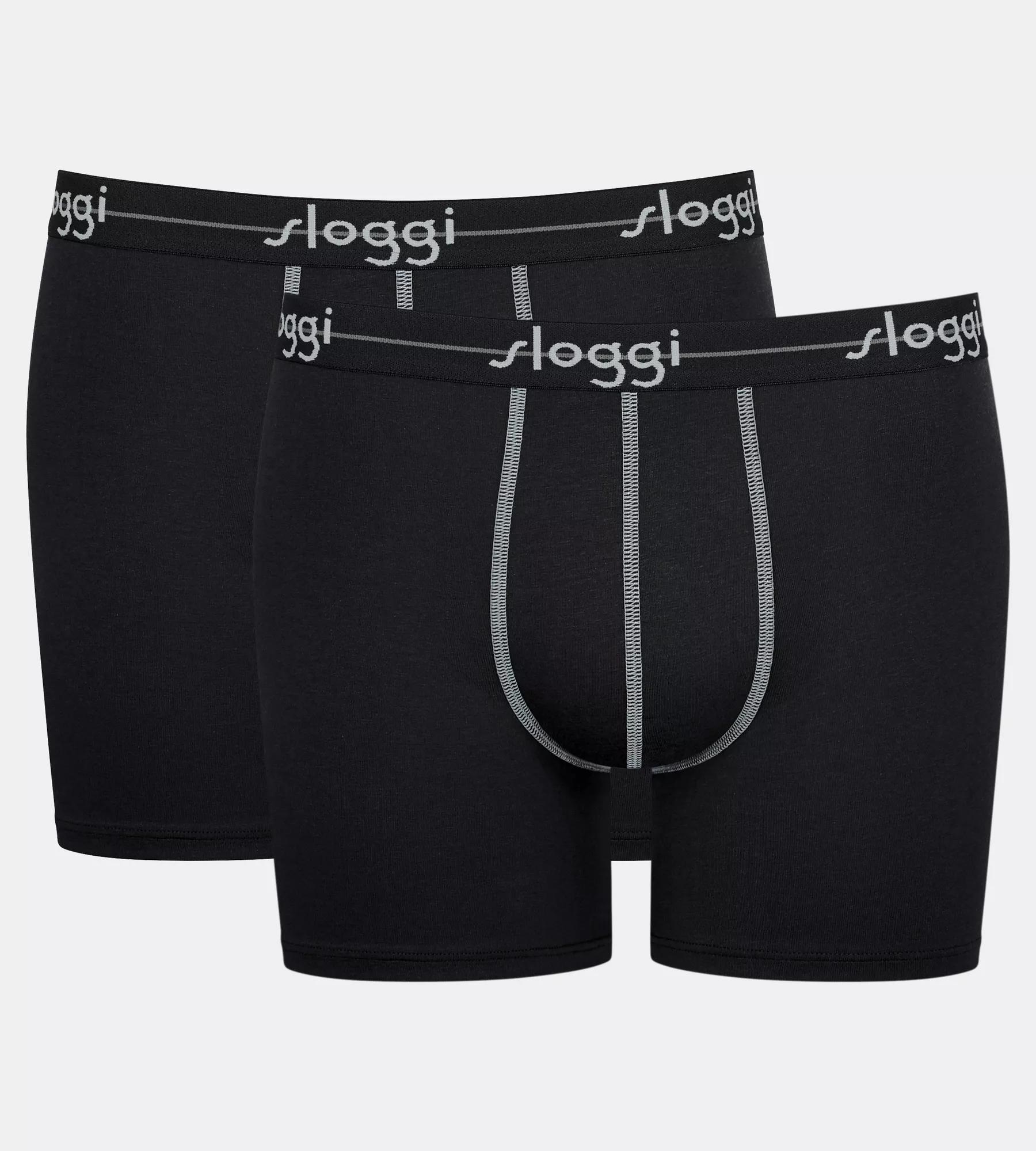 Boxershorts Sloggi "Men Start Short C2P Box", Herren, Gr. 5, Schwarz, Single Jersey, Obermaterial: 96% Baumwolle, 4% Elasthan, KöRpernah, Unterhosen, Moderne Bequeme Basics