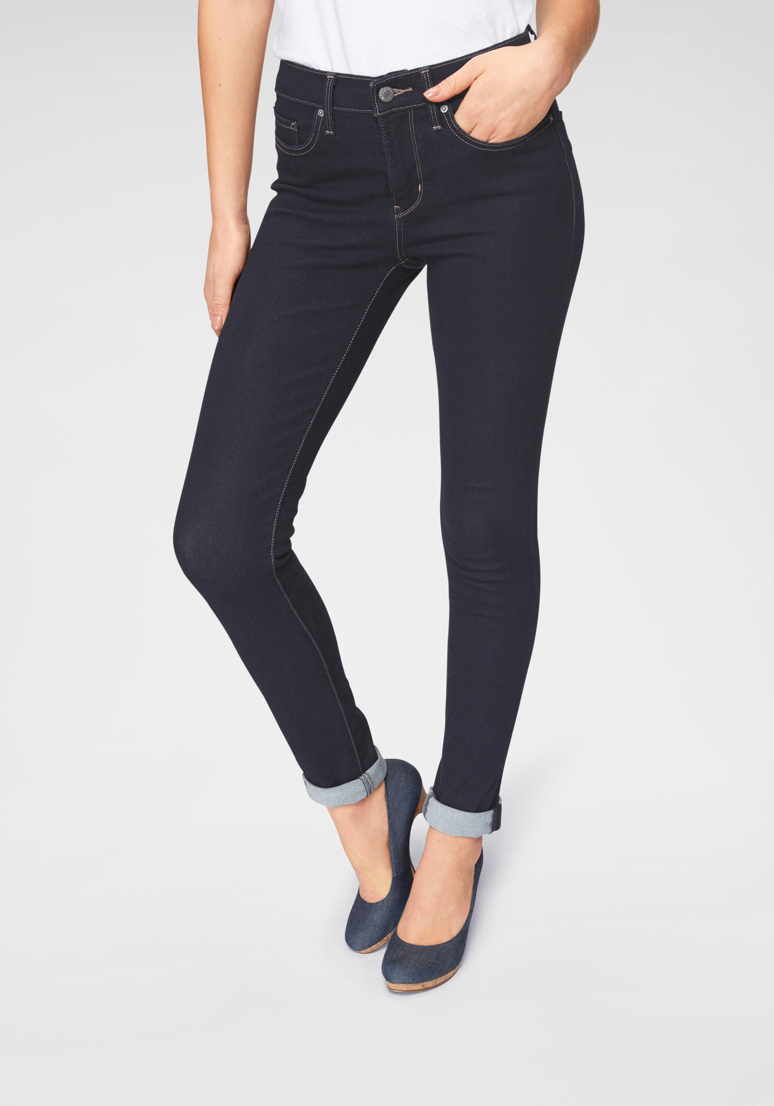 Slim-Fit-Jeans Levi's "311 Shaping Skinny", Damen, Gr. 32, LäNge 30, Blau (Schwarz, Blau, Rinsed), Denim/Jeans, Obermaterial: 80% Baumwolle, 19% Polyester, 1% Elasthan, Unifarben, Skinny Fit Lang, Jeans Slim-Fit-Jeans, Im 5-Pocket-Stil, Topseller
