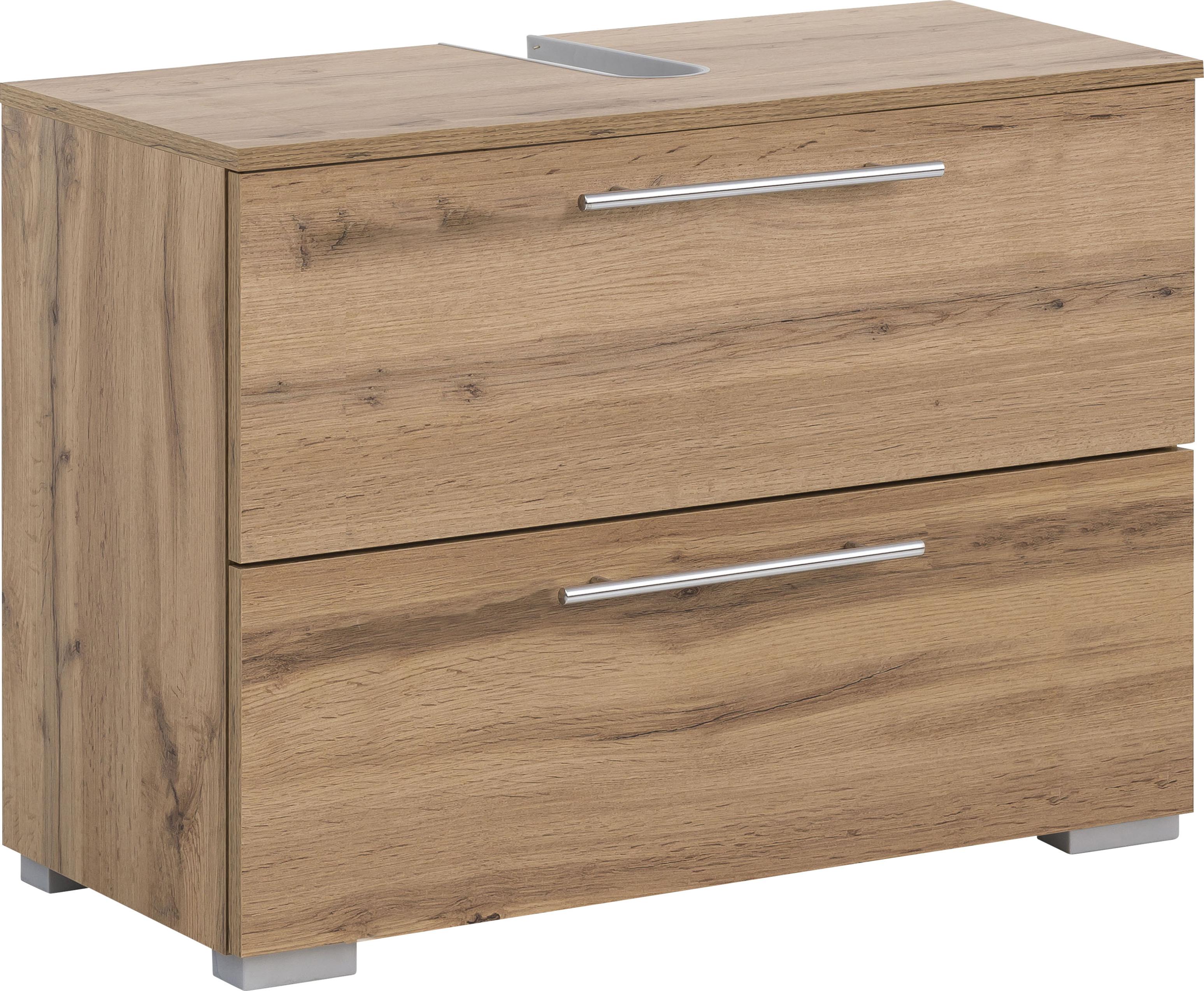 Waschbeckenunterschrank Welltime "Carlos", Braun (Eiche Landhausfarben), B:80,2Cm H:59,1Cm T:35Cm, Fsc-Zertifizierter Holzwerkstoff, SchräNke, Waschbeckenunterschrank, Breite 80 Cm