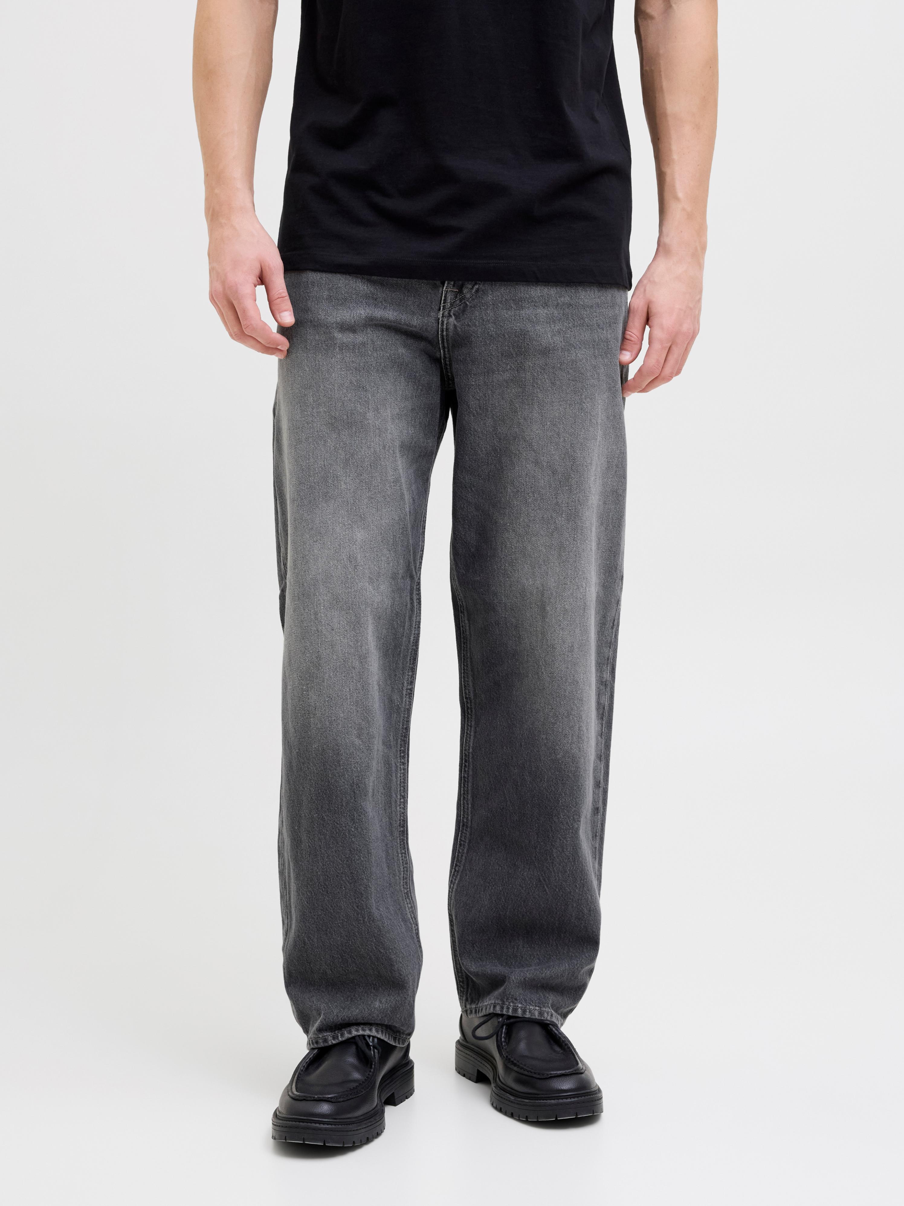 Relax-Fit-Jeans Jack & Jones "Jjialex Mit Cleanem Look Und Taschenvielfalt", Herren, Gr. 33, LäNge 34, Schwarz (Schwarz Used), Denim/Jeans, Obermaterial: 100% Baumwolle, Abriebeffekte, Relaxed Fit Lang, Jeans, Baumwolle, Relax Fit