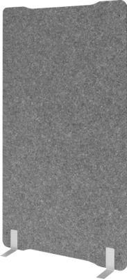 Akustik-Stellwand, Freistehend, Schallabsorberklasse C, B 1000 X T 25 X H 1800 Mm, Schallschutzvlies, Grau-Meliert
