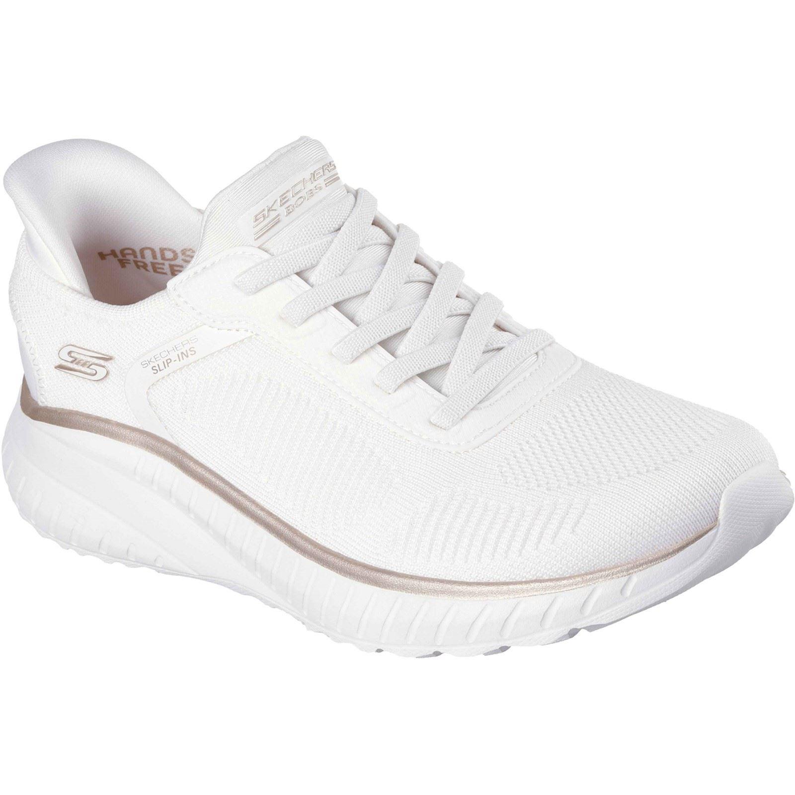 Skechers Bobs Sport Squad Chaos Textil Damen Sneakers Weiß/Gold