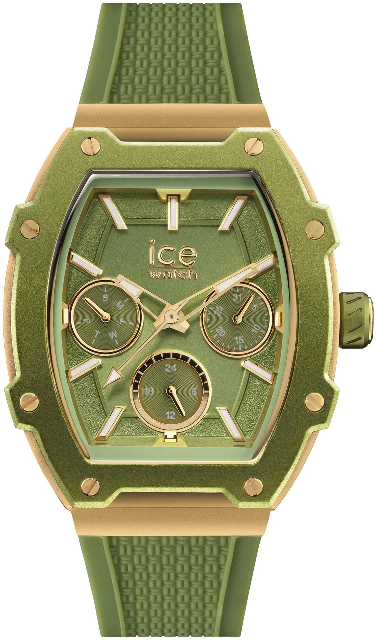 Multifunktionsuhr ICE-WATCH "Ice Boliday - Alu - Small - Mt", GrüN (Khaki), Armbanduhren, Damen, Quarzuhr, Armbanduhr, Damenuhr, Analog, Datum, 12/24-Stunden-Anzeige