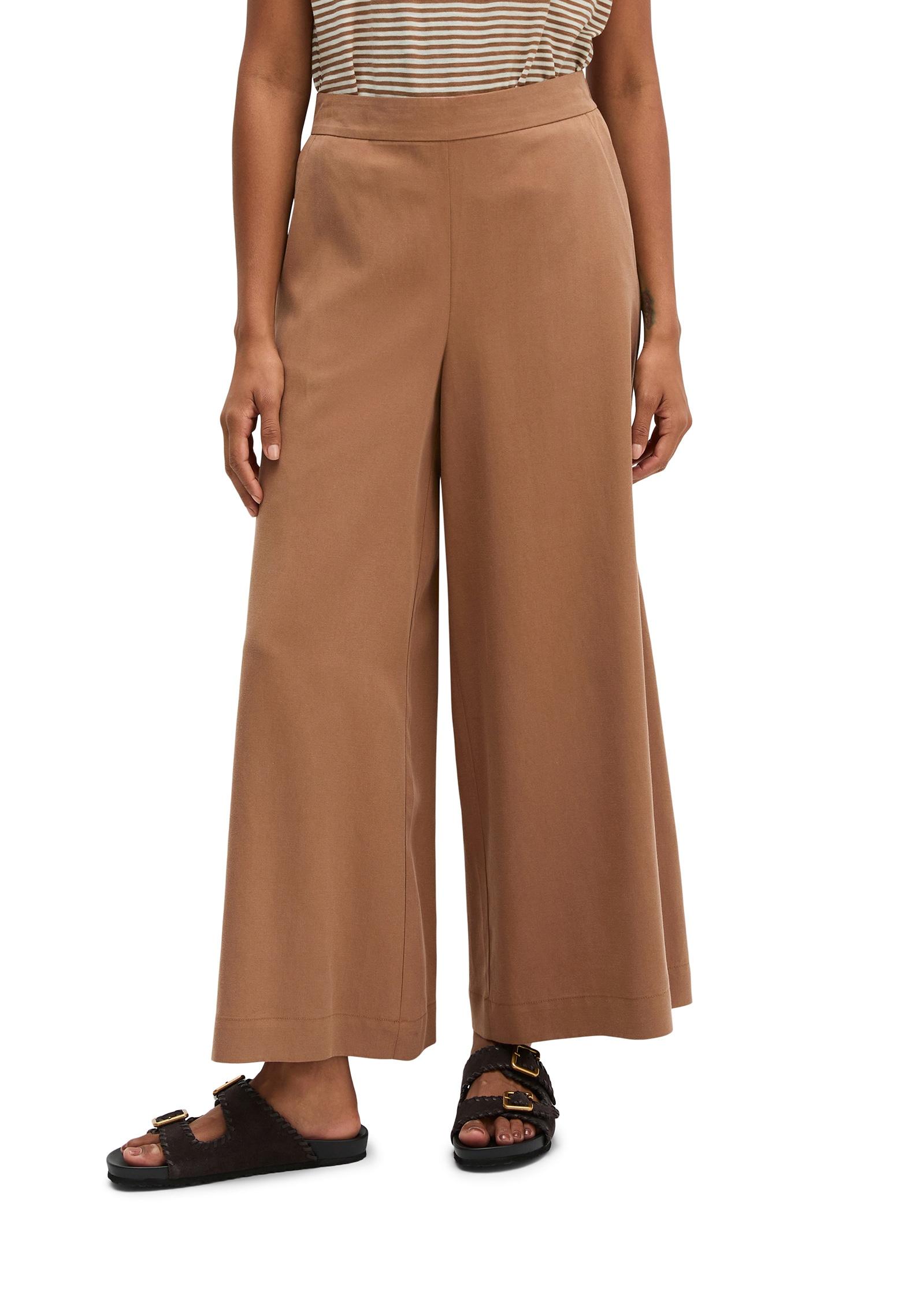 Chinohose Marc O'polo "Aus Tencel™ Lyocell", Damen, Gr. 36, NormalgrößEn, Burnt Braun, Obermaterial: 92% Lyocell, 8% Leinen, Unifarben, Loose Fit KnöChelfrei, Hosen Chinohose