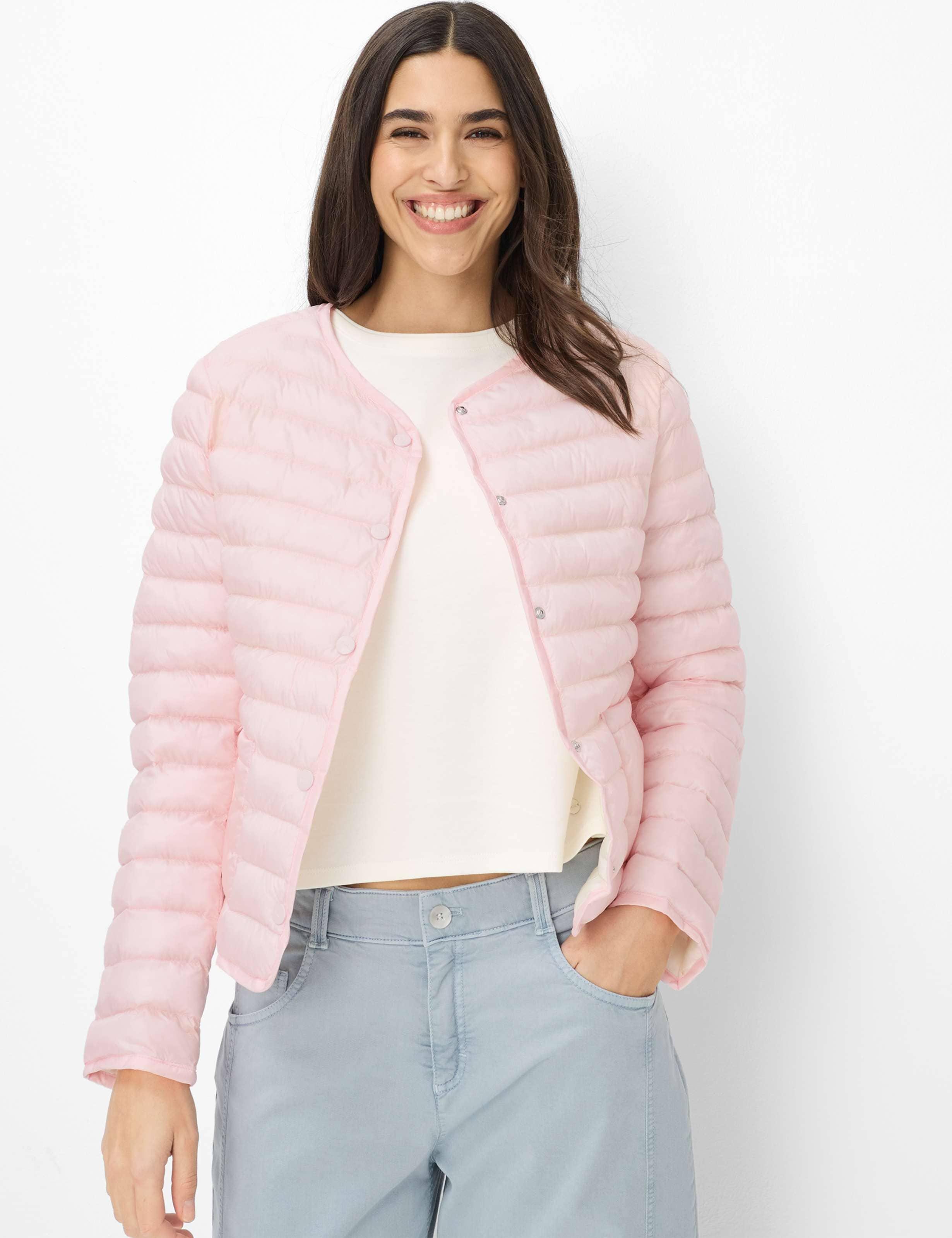 Steppjacke Brax "Style Salzburg", Damen, Gr. 44, Hellrosa, Web, 100% Polyamid, Rundhals, Jacken Steppjacke
