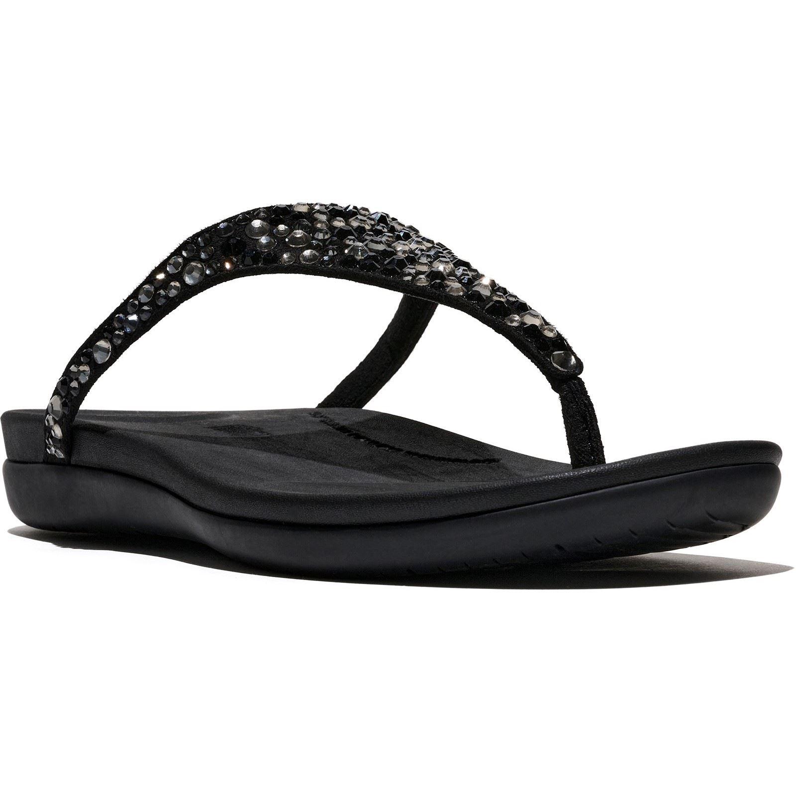 fitflop Solay Mischkristall-Textil Damen Sandalen Schwarz