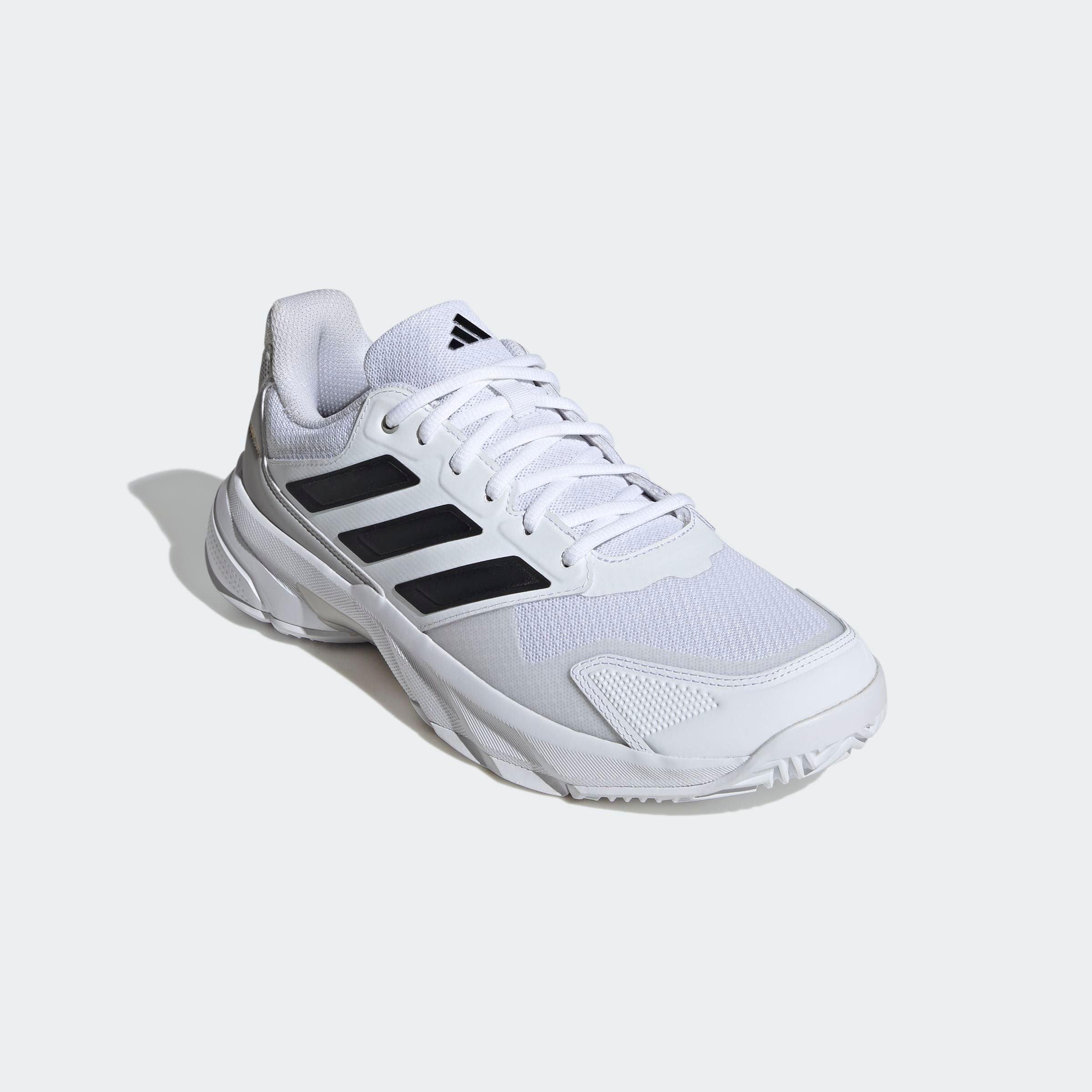 Tennisschuh Adidas Performance "Courtjam Control 3 M", Herren, Gr. 41, Schwarz-Weiß (Cloud Weiß, Core Schwarz, Grau Two), Synthetik, Textil, Schuhe, FüR Hartcourt, All-Court