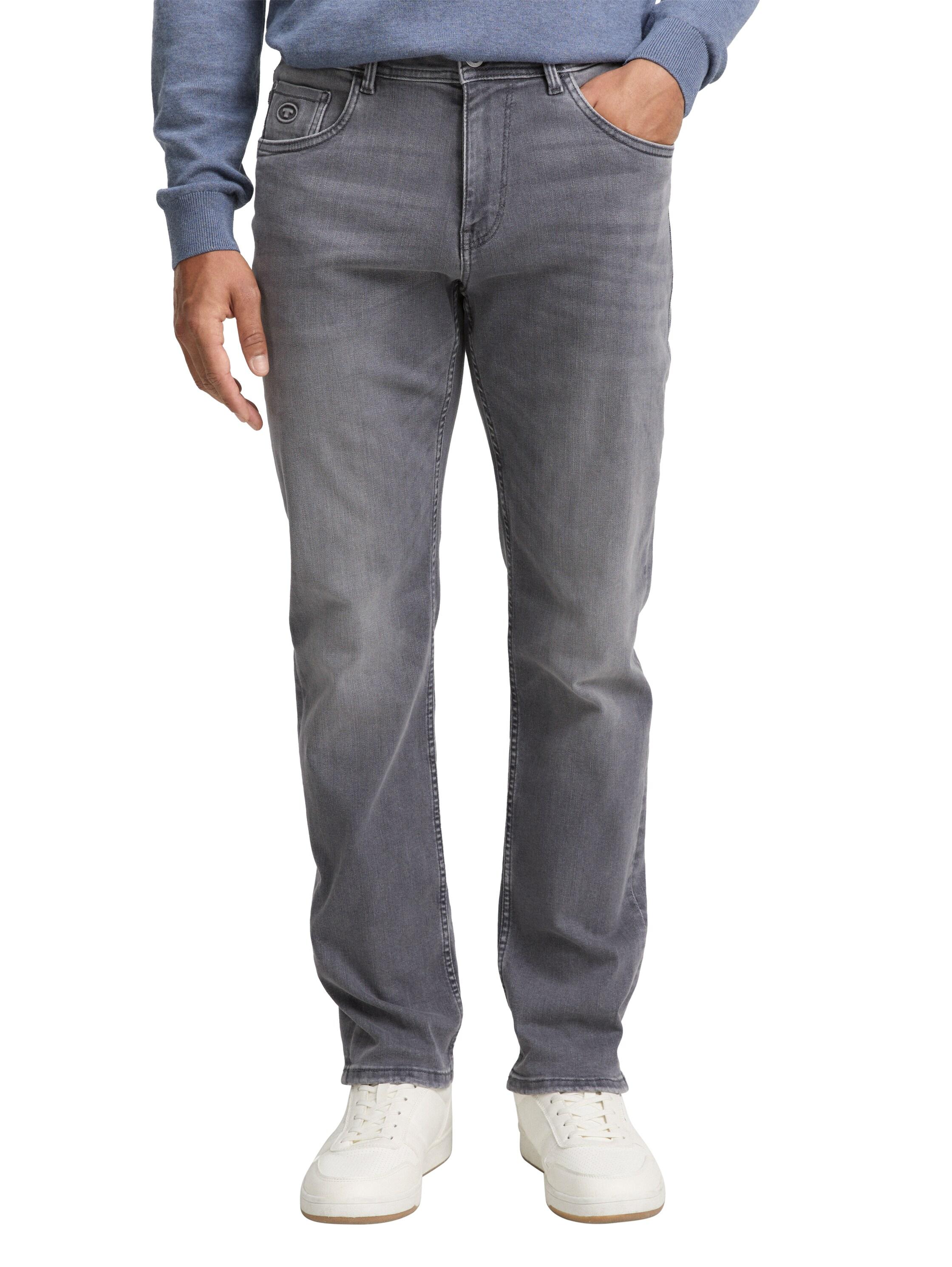 Slim-Fit-Jeans Tom Tailor, Herren, Gr. 38, LäNge 34, Grau Denim34, Denim/Jeans, Obermaterial: 92% Baumwolle, 6% Polyester, 2% Elasthan, Unifarben, Slim Fit KnöChellang, Jeans Slim-Fit-Jeans, Im Five-Pocket Style