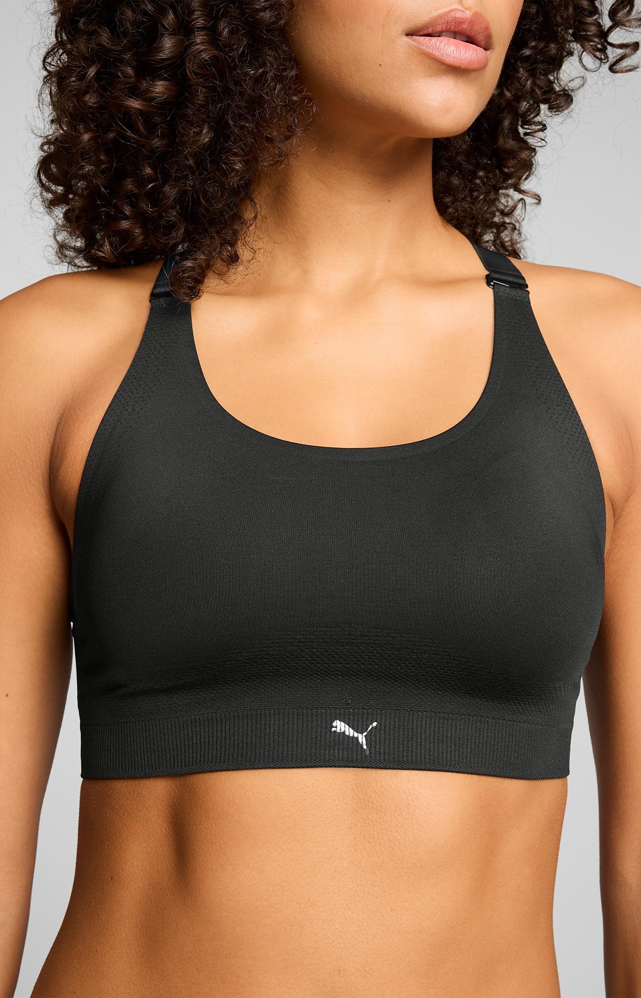 Bralette-Bh Puma "Puma Women 3D Knit Sport Top", Damen, Gr. Xl, N-Gr, Schwarz, Single Jersey, Obermaterial: 89% Polyamid, 11% Elasthan, Bhs, Wendbare Und Verstellbare TräGer FüR Einen Personalisierten Look