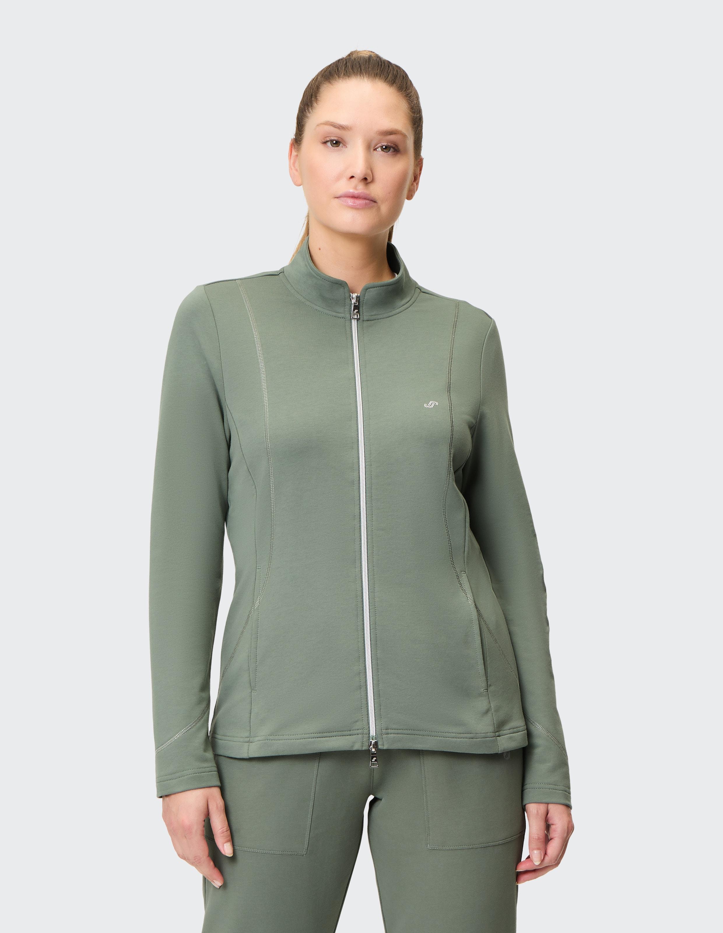 Sweatjacke Joy Sportswear "Dorit", Damen, Gr. 48, Grape Leaf, Obermaterial: 70% Baumwolle, 25% Polyester, 5% Elasthan, Normal, Sweatjacken Sweatjacke