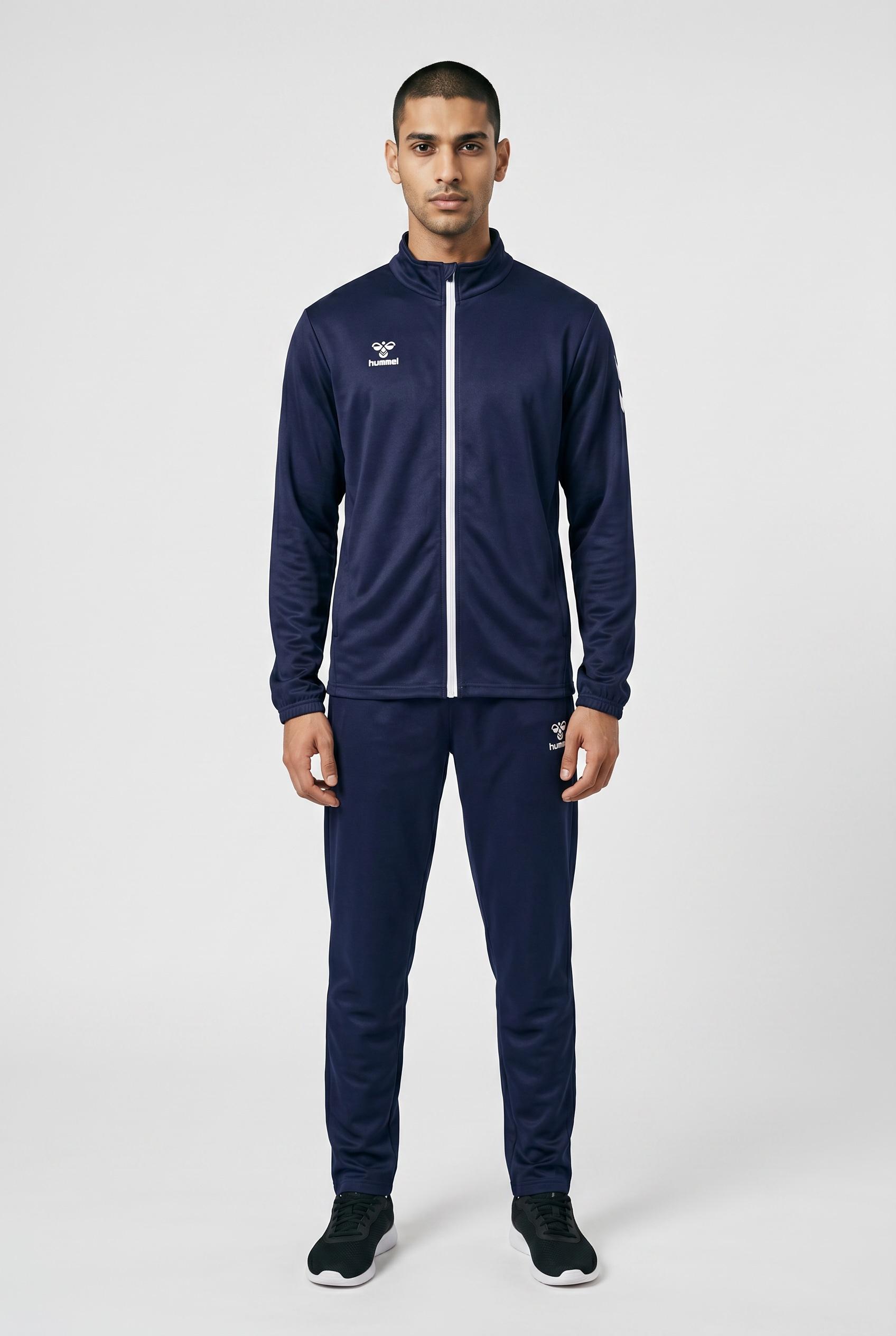 Trainingsanzug Hummel "Hmllogo Suit", Damen, Gr. Xl (54), Blau (Marine), Obermaterial: 100% Polyester, SportanzüGe Trainingsanzug, Zweiteiliges Set, Ohne Kapuze, Aus Polyester